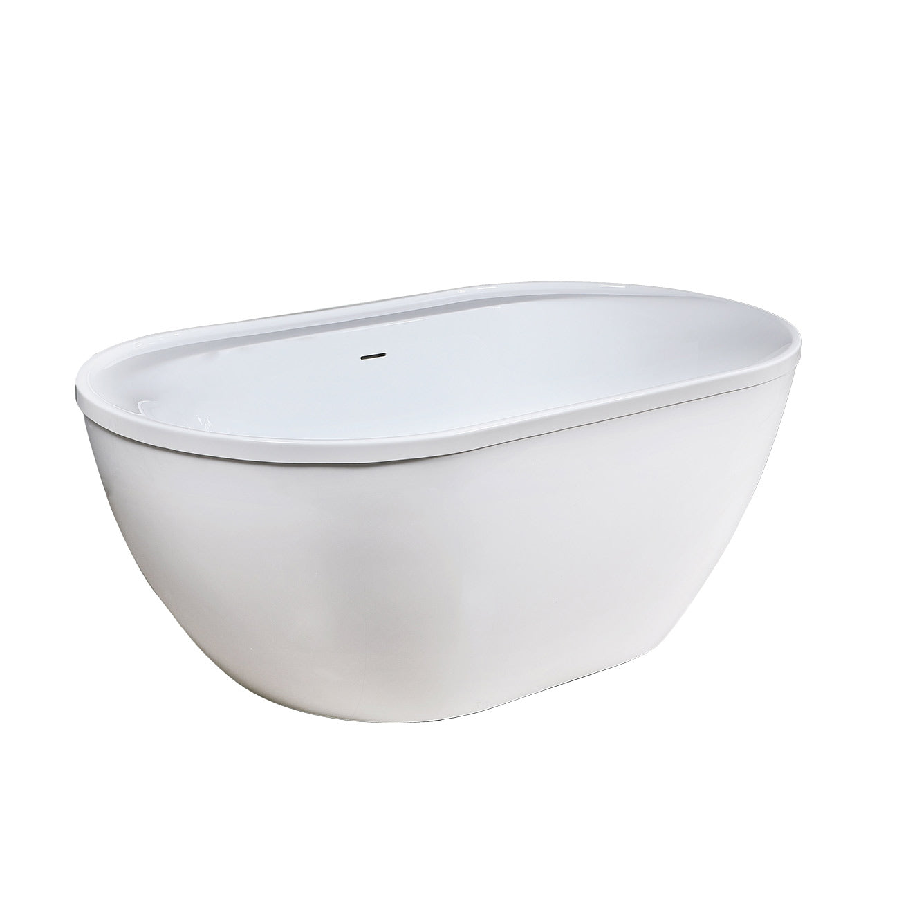 Jackson 66 Inch Acrylic Double Ended Freestanding Tub Package | Alternative Image 03 | length:66 | fixture finish:Brushed Brass | faucet style:Gooseneck 4 Hole Tub Faucet - Cross Handles