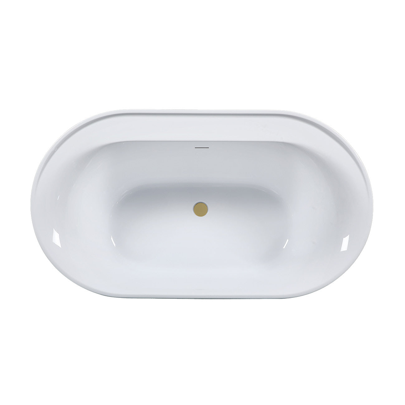 Jackson 66 Inch Acrylic Double Ended Freestanding Tub Package | Alternative Image 04 | length:66 | fixture finish:Brushed Brass | faucet style:Gooseneck 4 Hole Tub Faucet - Cross Handles