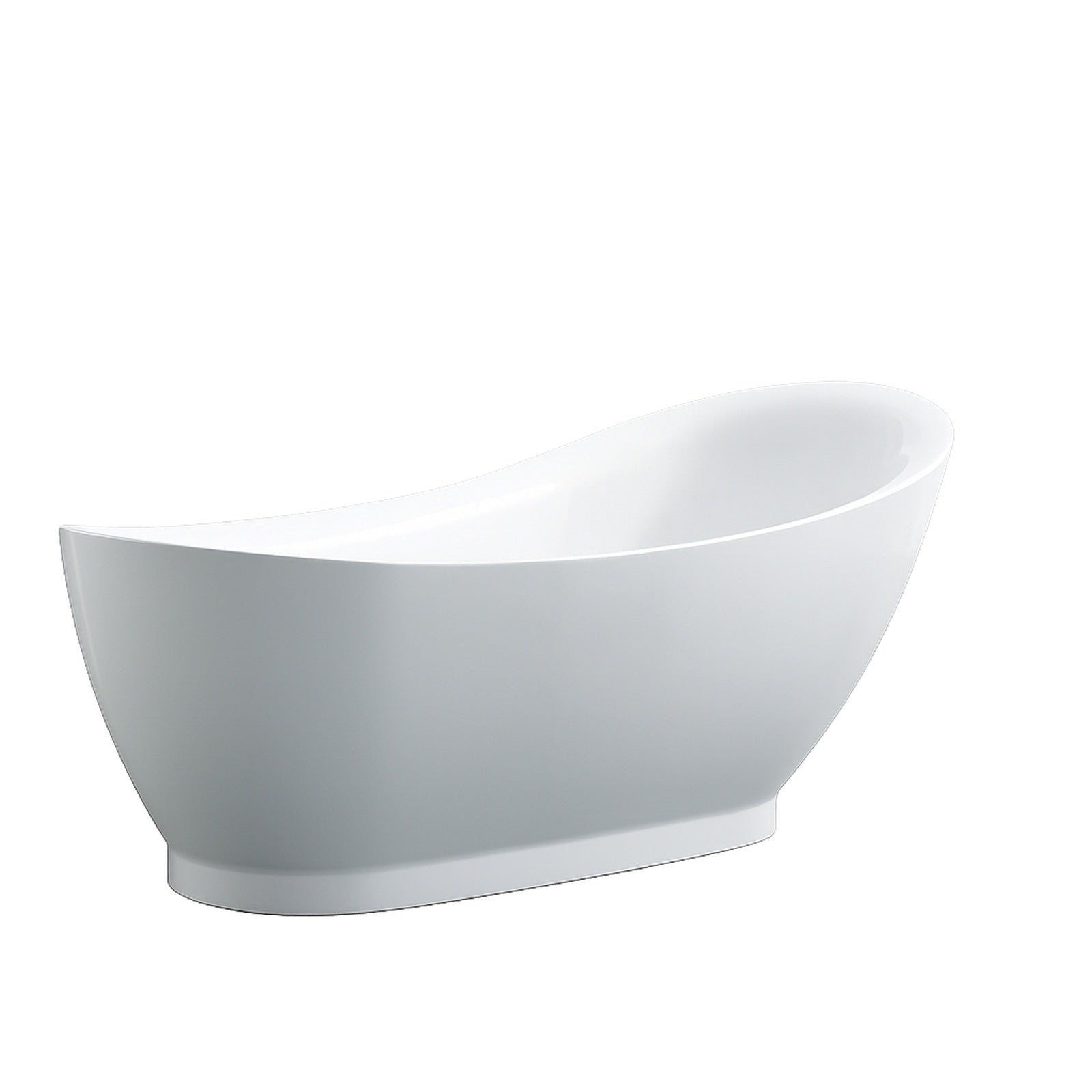 Nordland 71 Inch Acrylic Slipper Freestanding Tub - No Faucet Drillings - Brushed Brass Drain | Alternative Image 02 | drain finish:Brushed Brass