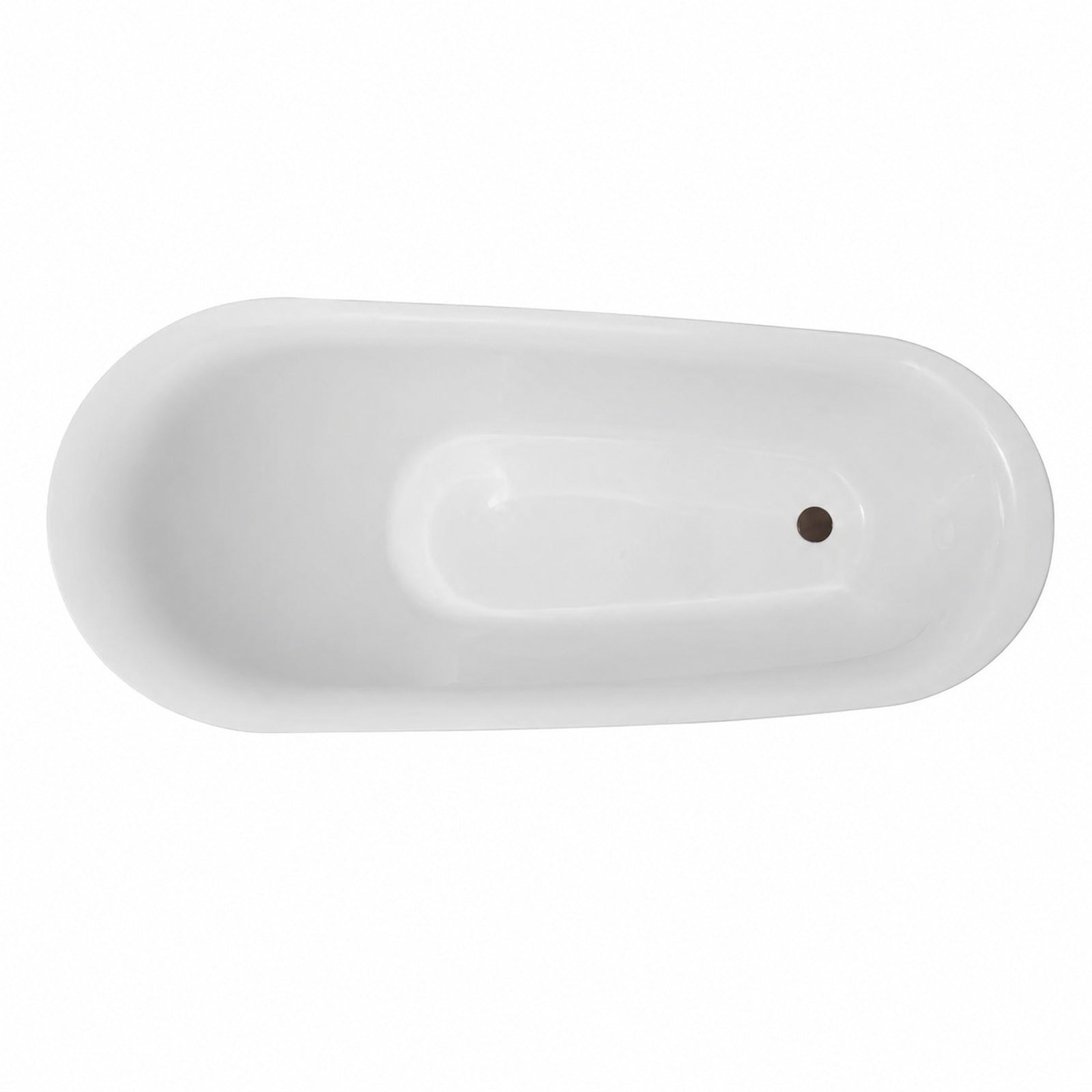 Canaan 67 Inch Acrylic Contemporary Double Ended Tub - No Faucet Drillings | Alternative Image 04 | drain finish:Oil Rubbed Bronze