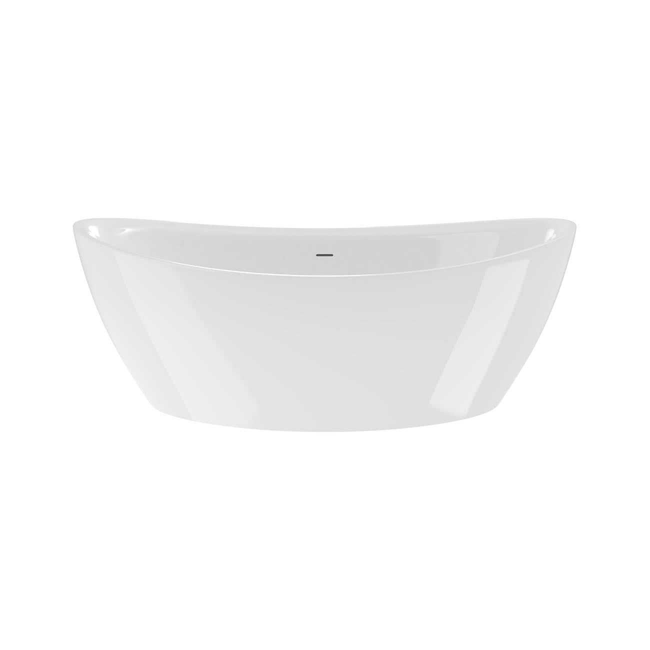 Sunrise 67-inch Acrylic Double Slipper Freestanding Bathtub – No Faucet Drillings | Alternative Image 03 | length:67 | drain finish:Polished Nickel