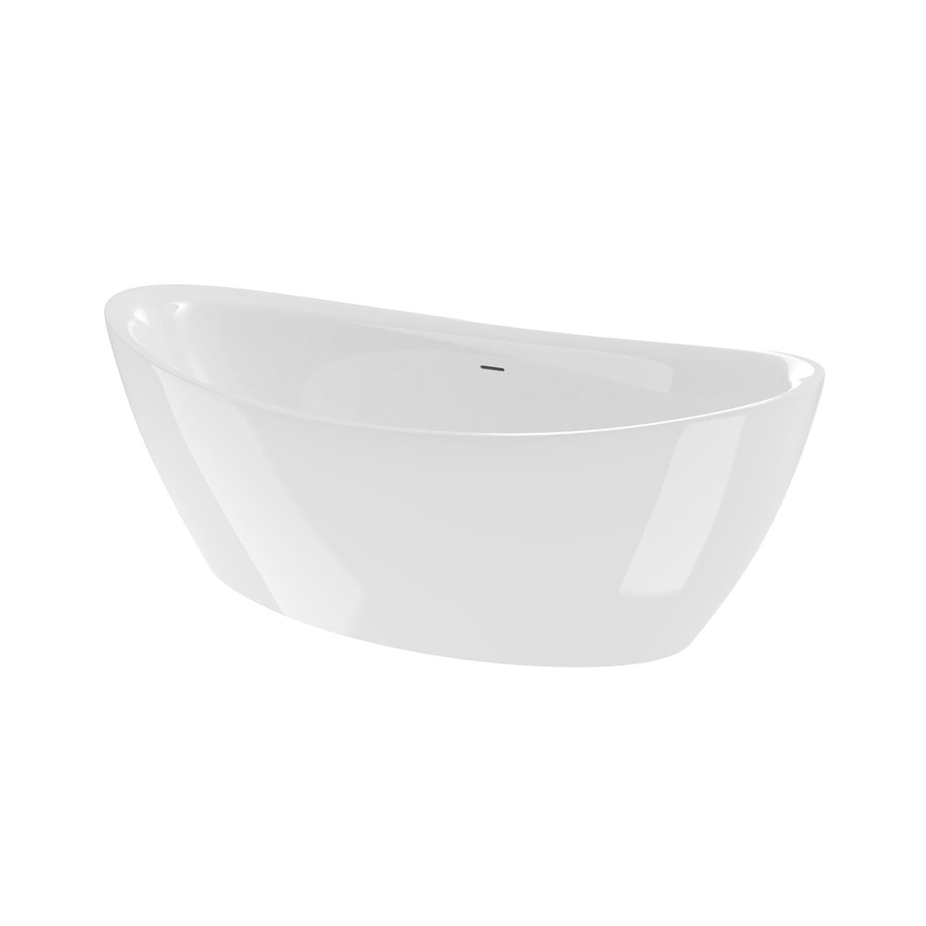 Sunrise 67-inch Acrylic Double Slipper Freestanding Bathtub – No Faucet Drillings | Alternative Image 02 | length:67 | drain finish:Polished Nickel