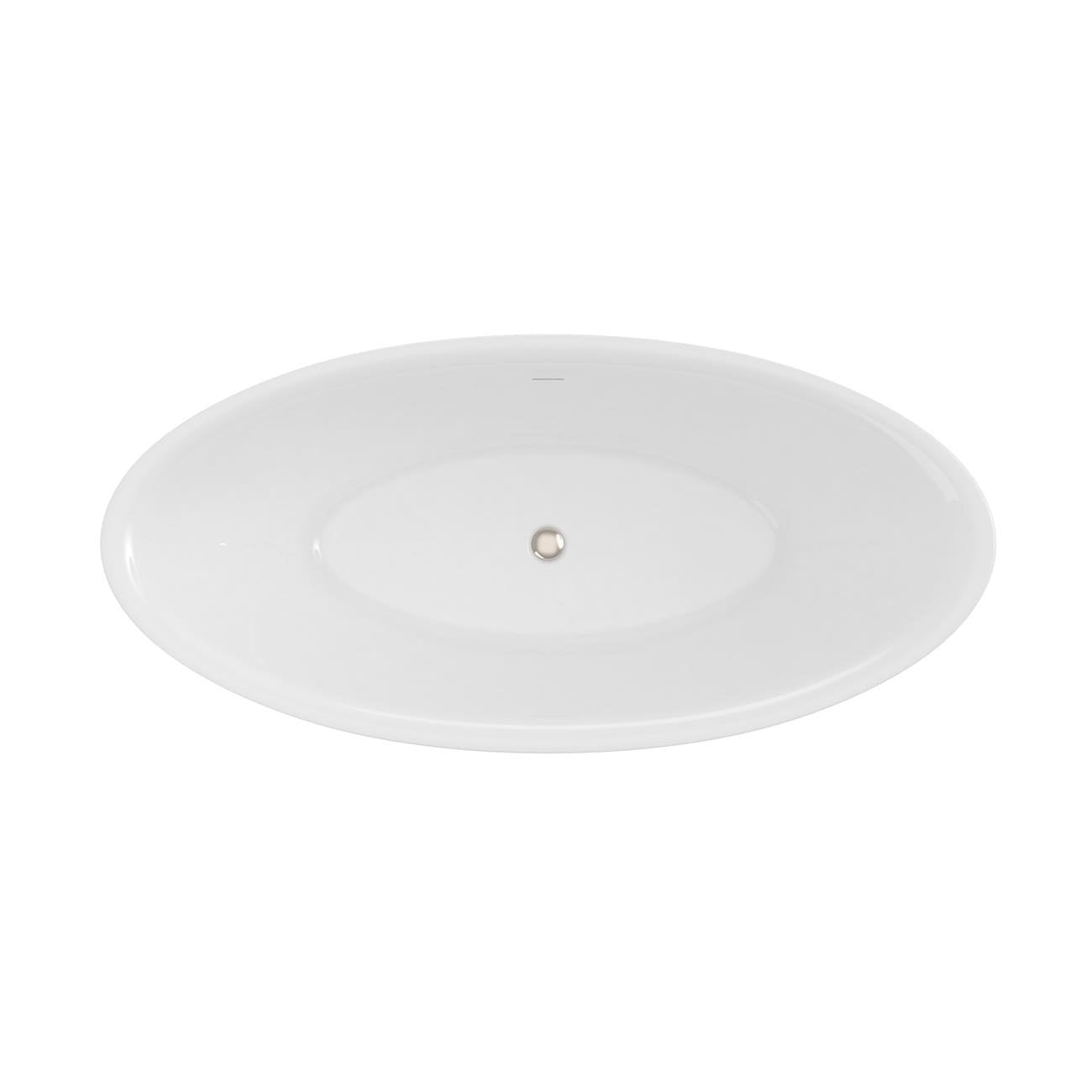 Sunrise 67-inch Acrylic Double Slipper Freestanding Bathtub – No Faucet Drillings | Alternative Image 01 | length:67 | drain finish:Polished Nickel