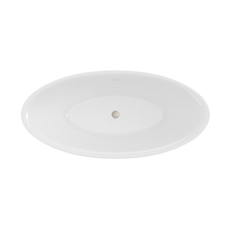 Sunrise 67-inch Acrylic Double Slipper Freestanding Bathtub – No Faucet Drillings | Alternative Image 01 | length:67 | drain finish:Brushed Nickel