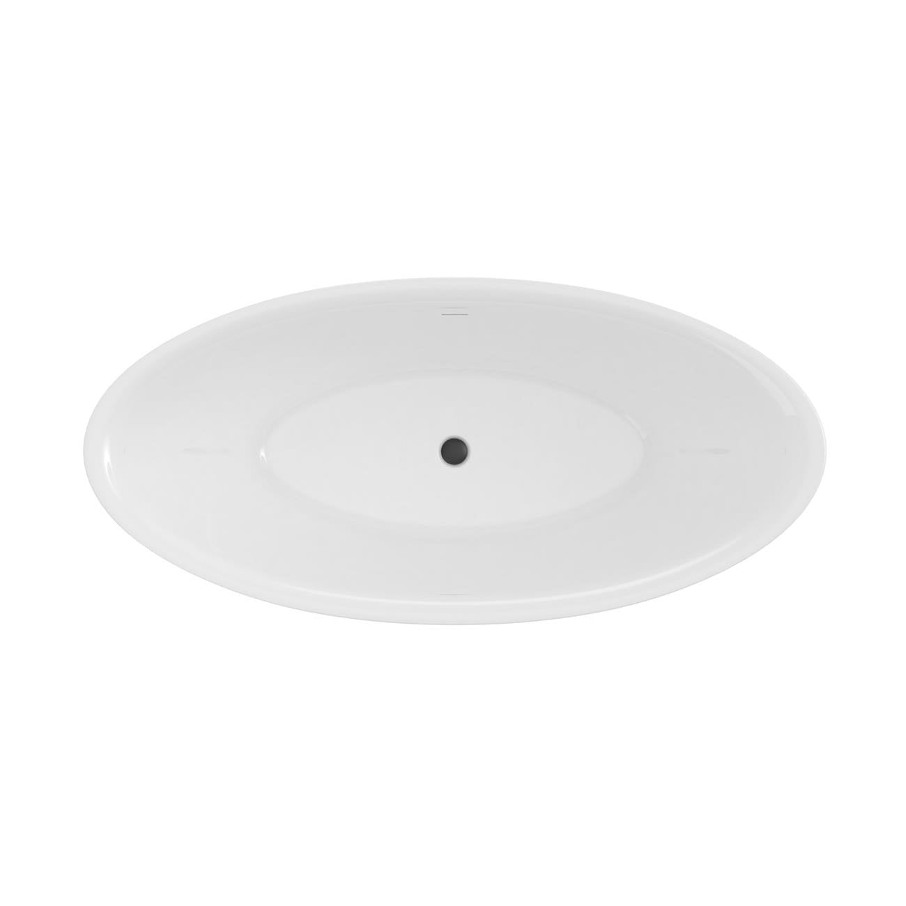 Sunrise 67-inch Acrylic Double Slipper Freestanding Bathtub – No Faucet Drillings | Alternative Image 01 | length:67 | drain finish:Matte Black