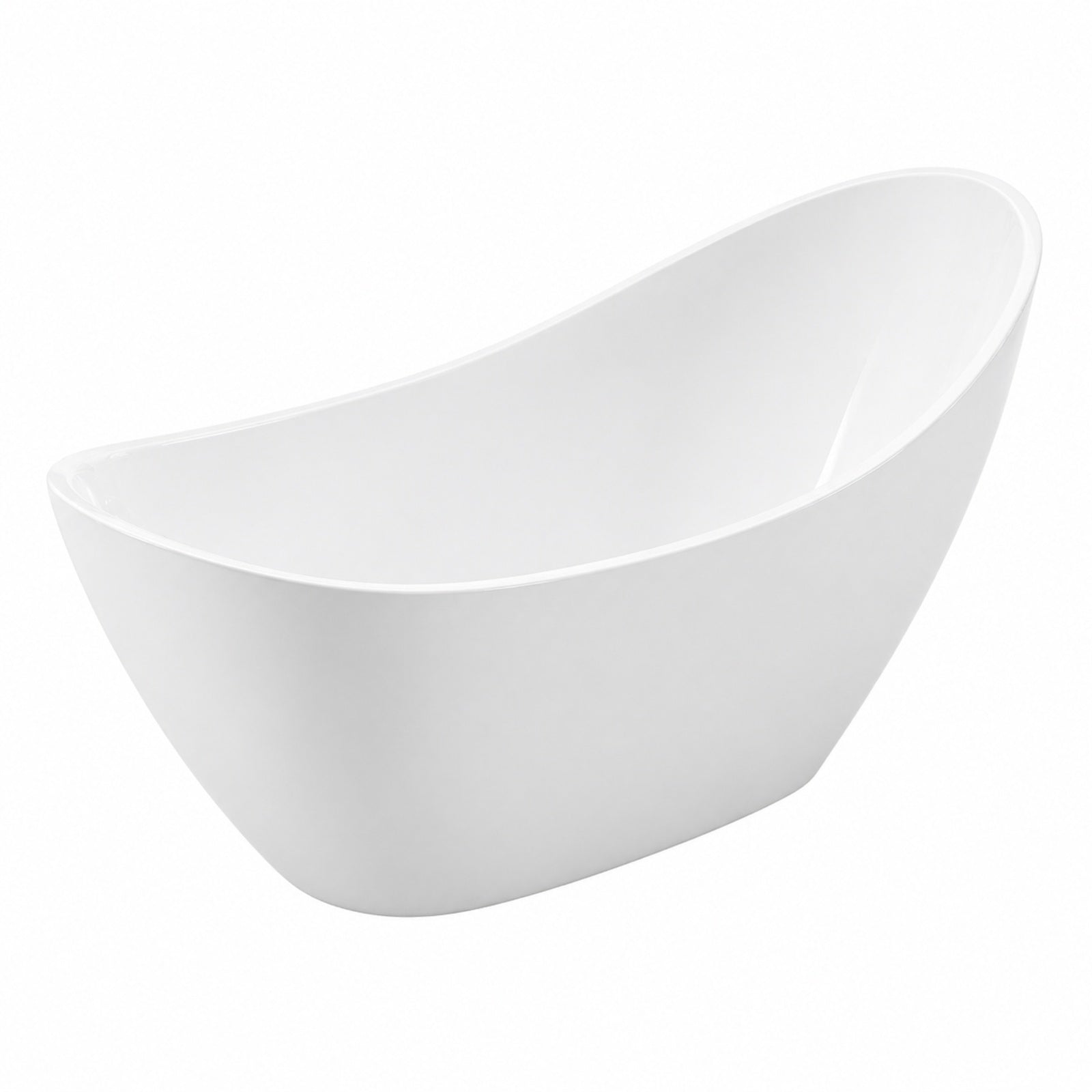 Nerida 73 Inch Acrylic Contemporary Double Slipper Tub - No Faucet Drilling | Alternative Image 02 | drain finish:Chrome
