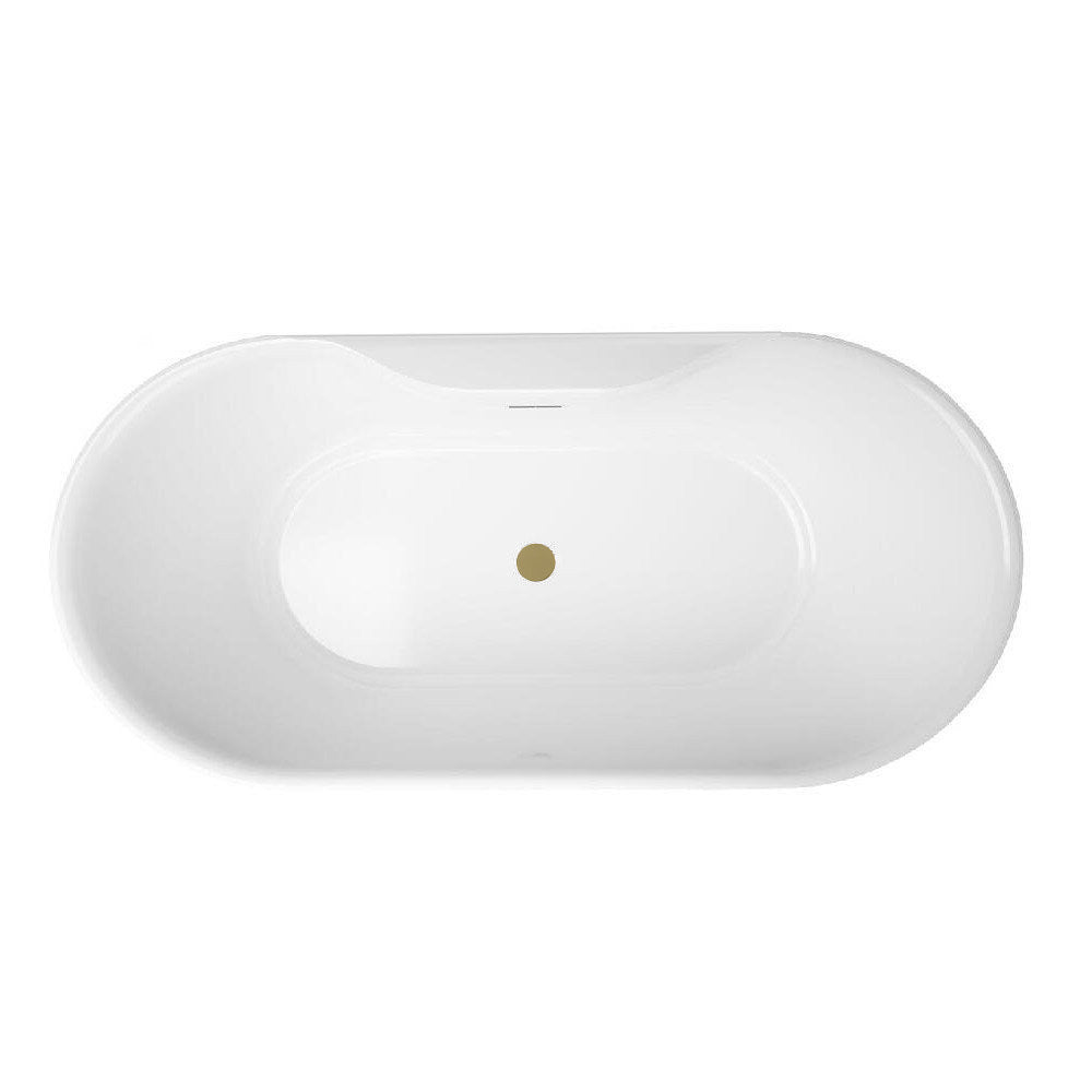 Dustin 67 Inch Acrylic Double Ended Freestanding Tub | Alternative Image 03 | length:67 | drain finish:Brushed Brass