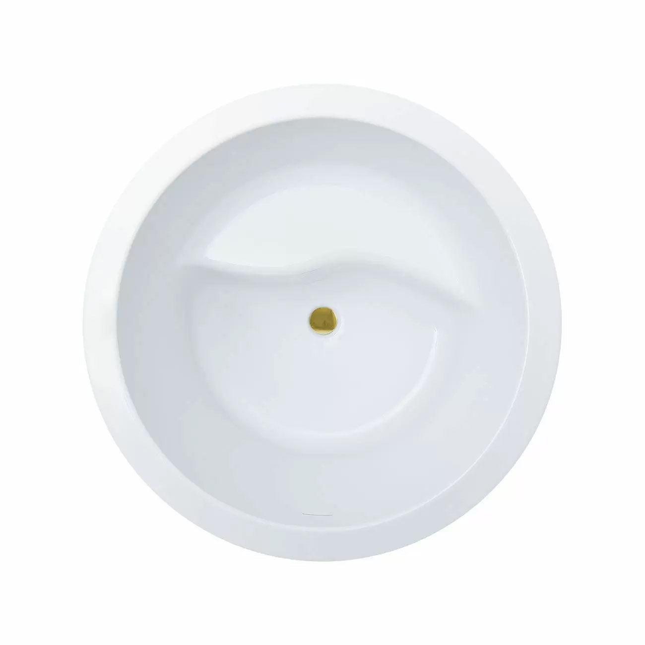 Dexton 41 Inch Acrylic Round Japanese Soaking Tub | Alternative Image 01 | drain finish:Polished Brass