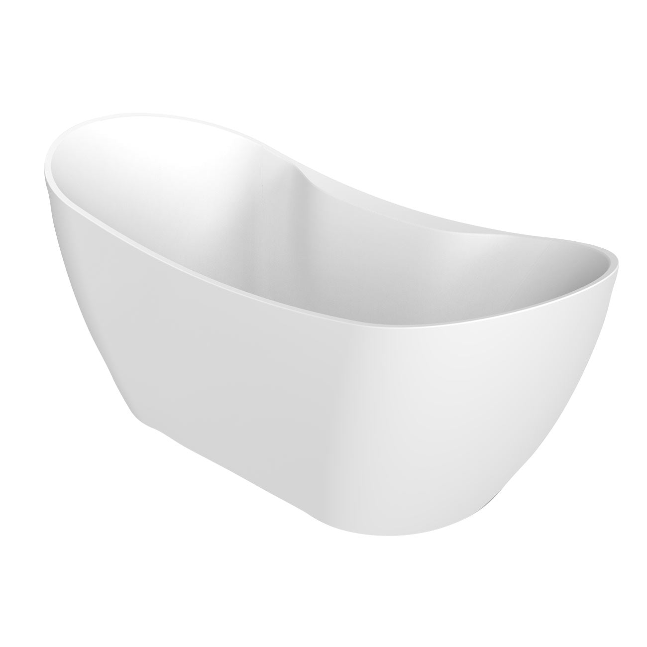 Wexler 60 Inch Acrylic Double Slipper Freestanding Tub | Alternative Image 03 | length:60 | drain finish:Oil Rubbed Bronze