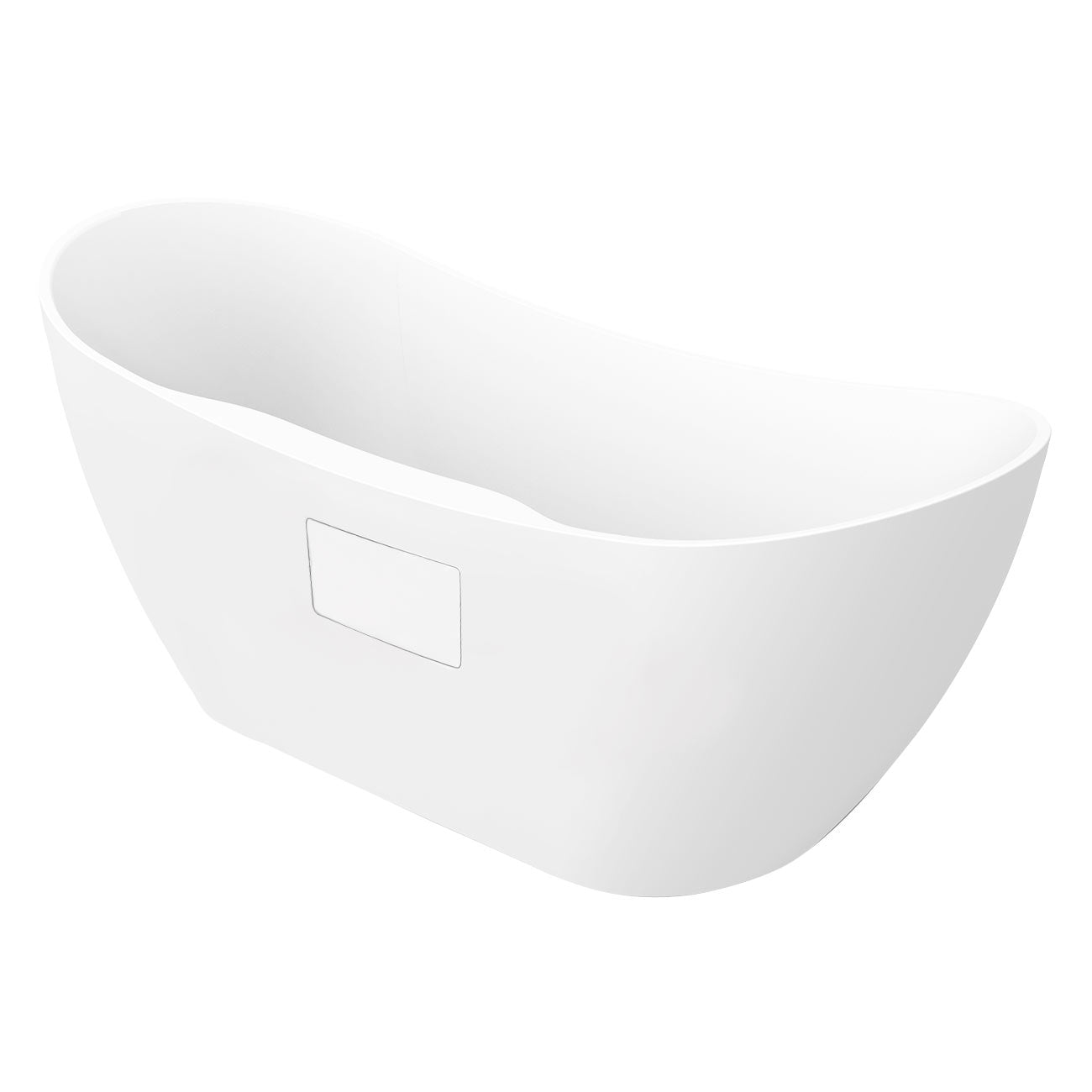 Wexler Acrylic Double Ended Freestanding Tub and Faucet Package | Alternative Image 06 | length:59 | fixture finish:Chrome | faucet style:Contemporary 3 Hole Tub Faucet
