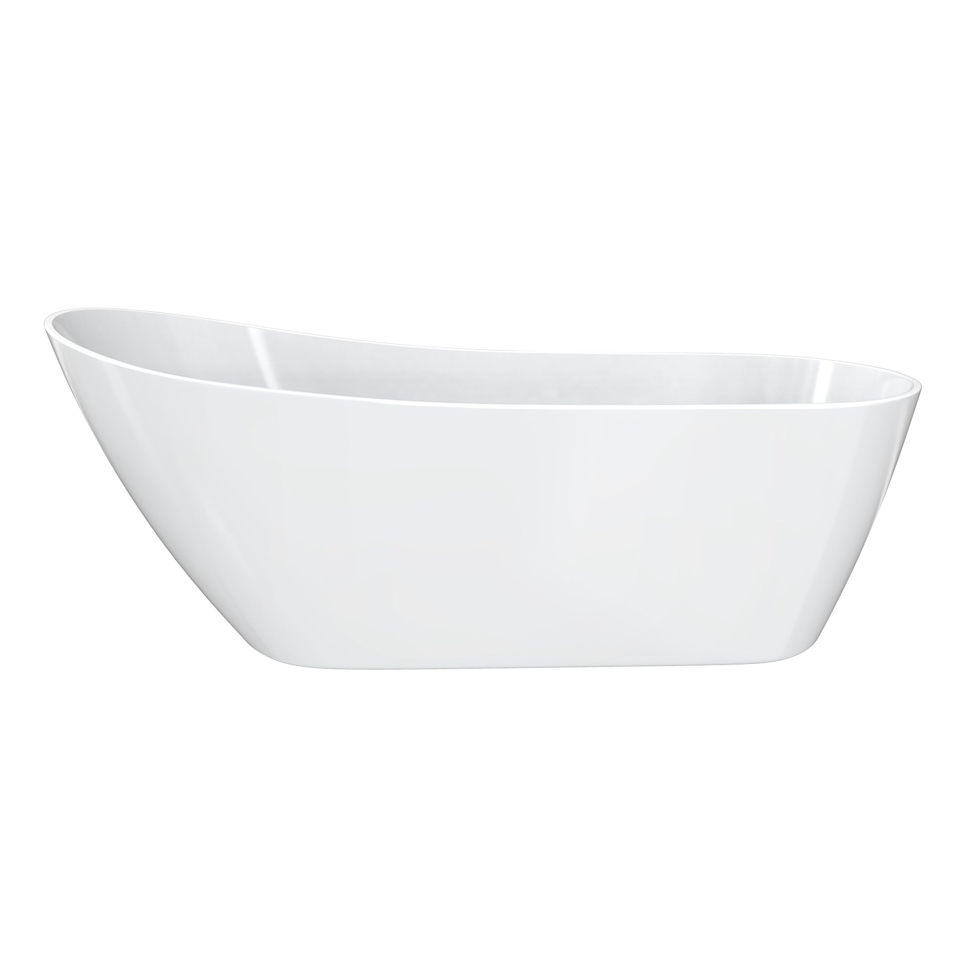 Talia 60 Inch Acrylic Slipper Freestanding Tub - No Faucet Drillings | Alternative Image 02 | length:60 | drain finish:Chrome