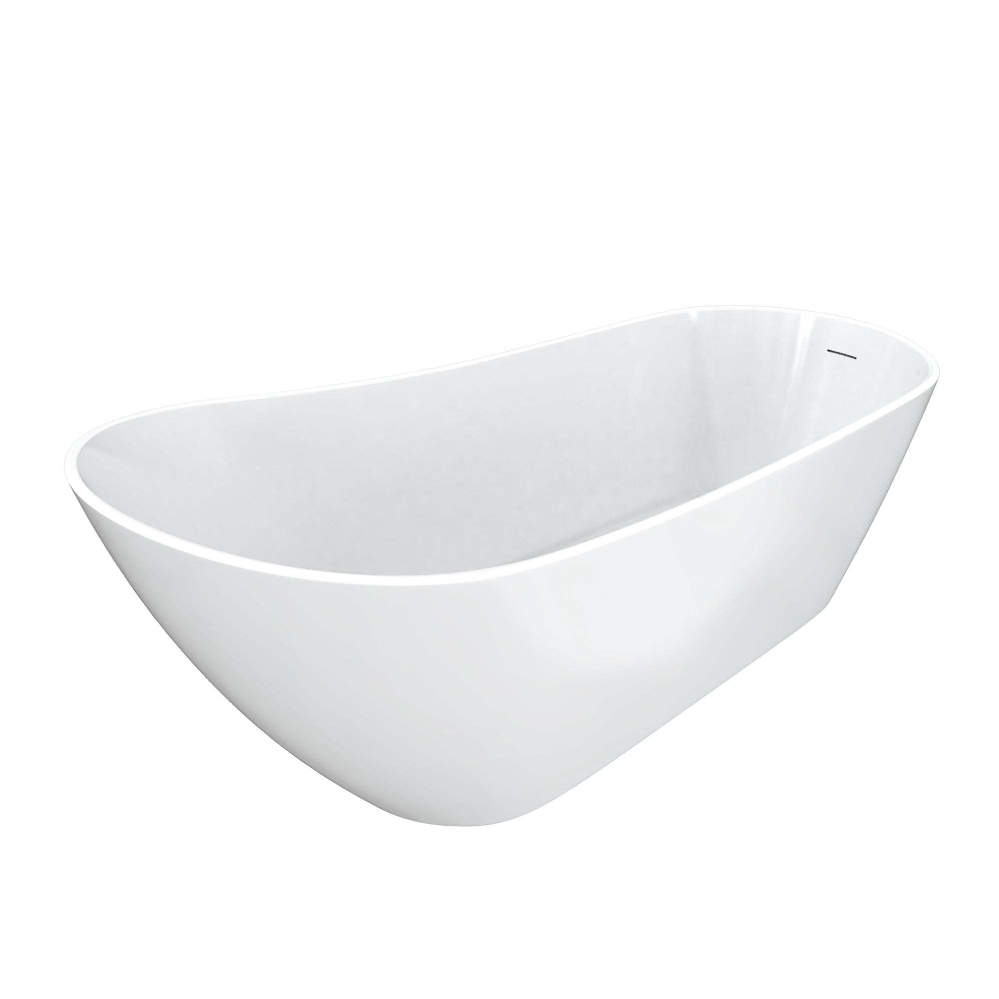 Talia 60 Inch Acrylic Slipper Freestanding Tub - No Faucet Drillings | Alternative Image 03 | length:60 | drain finish:Chrome