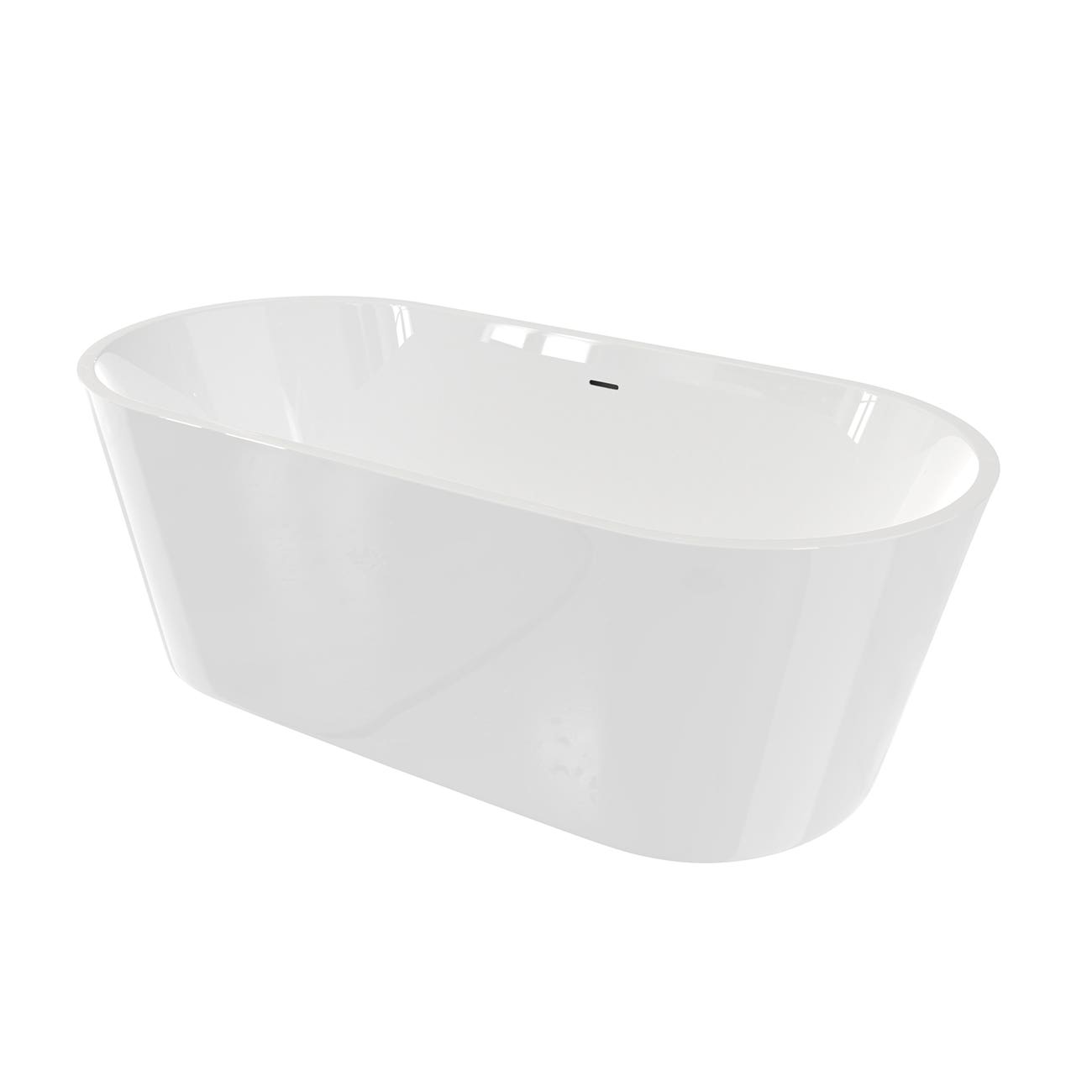 Arlo Acrylic Contemporary Double Ended Tub - No Faucet Drilling | Alternative Image 03 | length:63 | drain finish:Polished Nickel