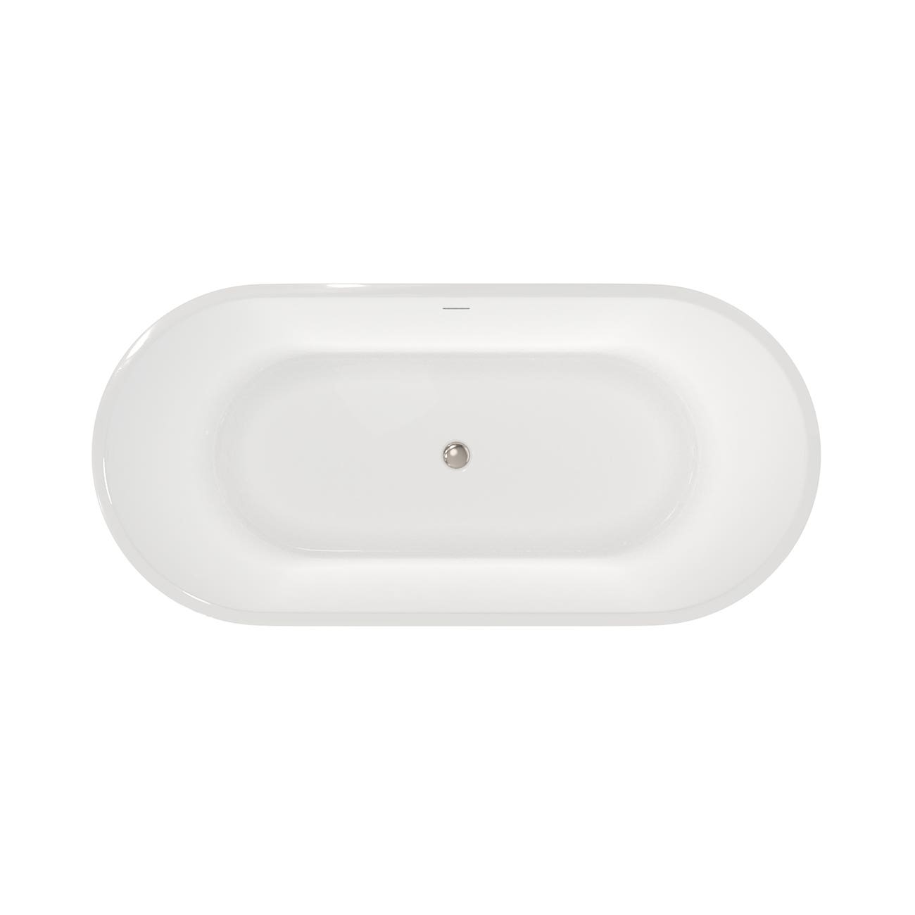 Arlo Acrylic Contemporary Double Ended Tub - No Faucet Drilling | Alternative Image 04 | length:63 | drain finish:Polished Nickel