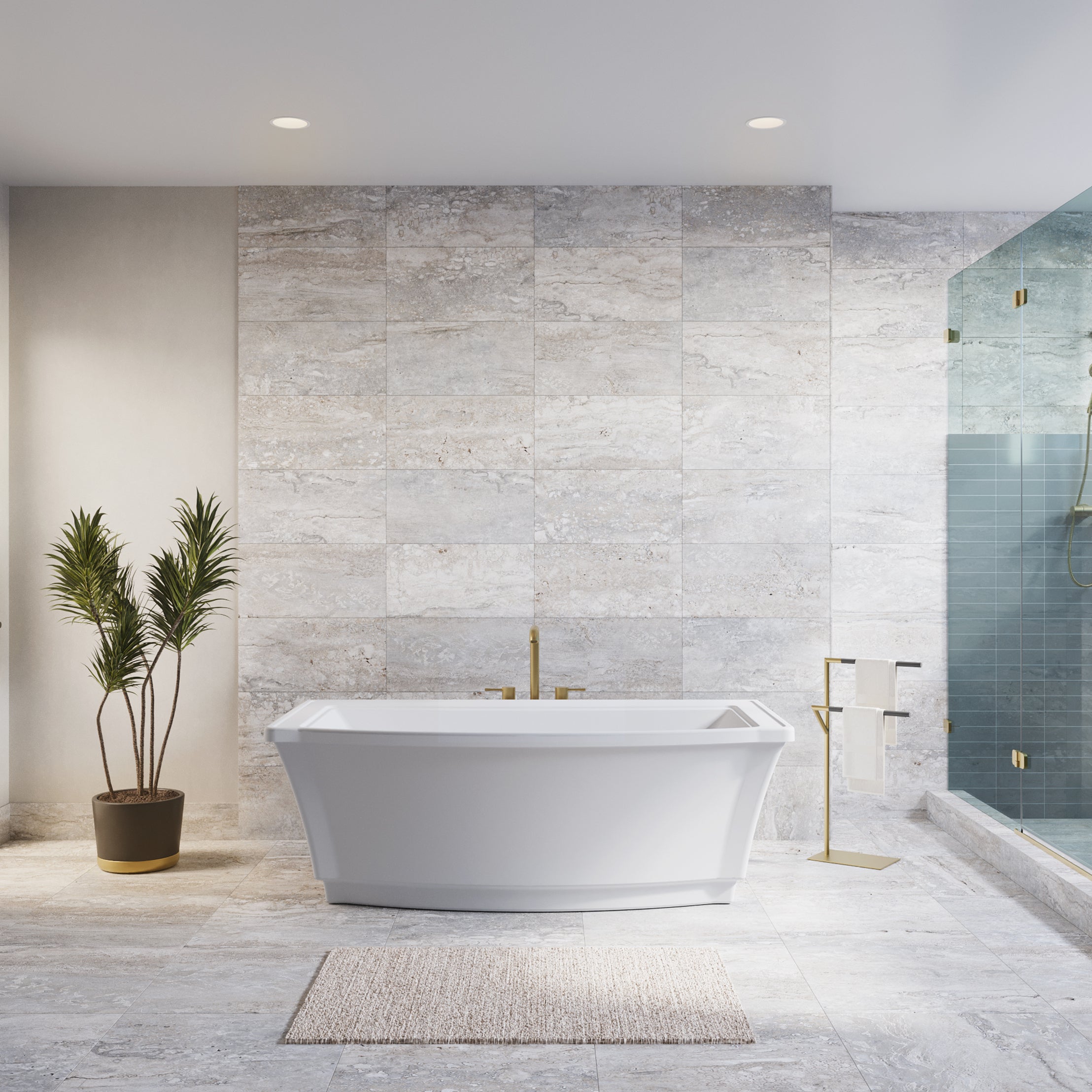 Niven 68 x 36-Inch Freestanding Bathtub | Alternative Image 01 | drain finish:Chrome