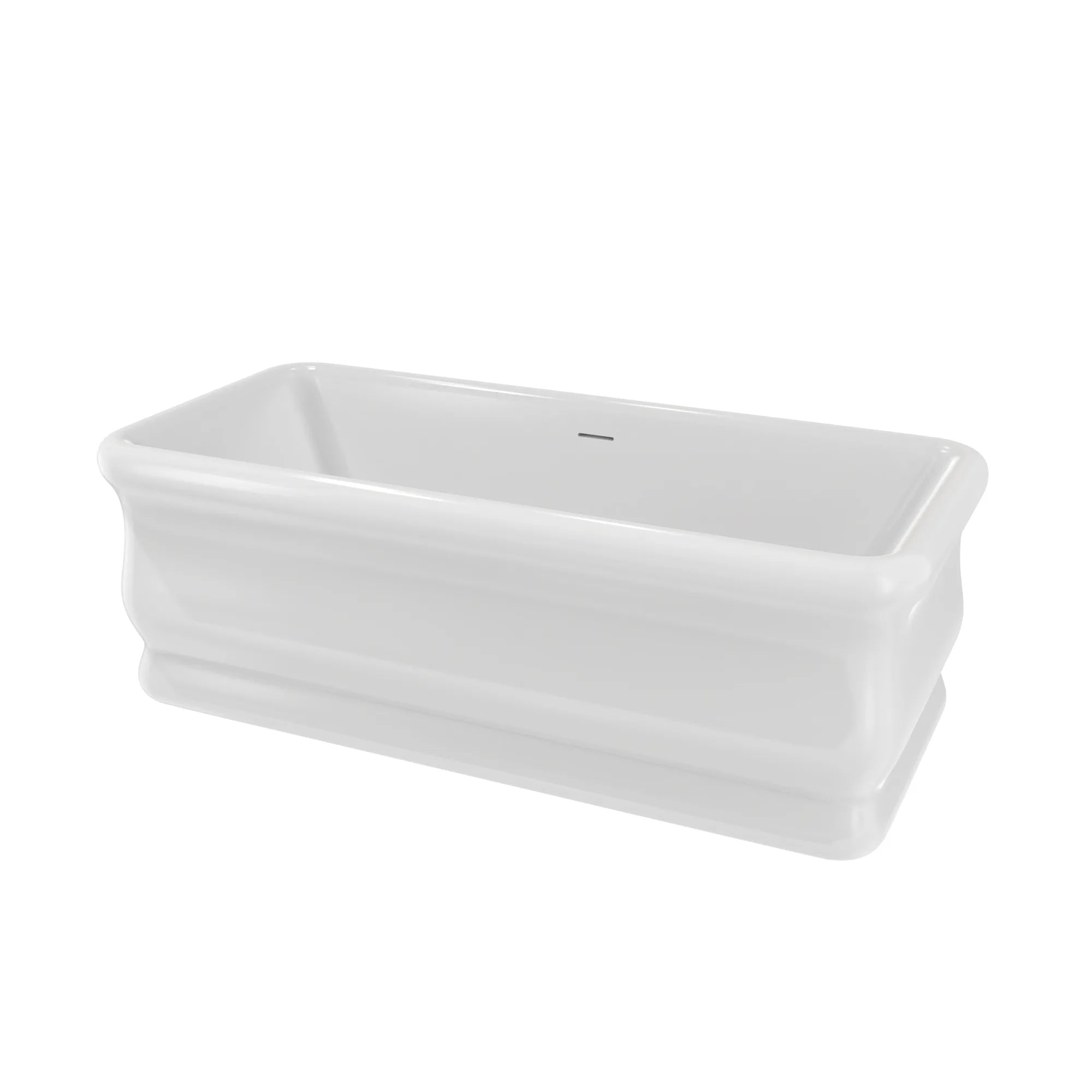 Kent 59 Inch Acrylic Double Ended Freestanding Tub - No Faucet Drillings | Alternative Image 03 | length:59 | drain finish:Polished Brass