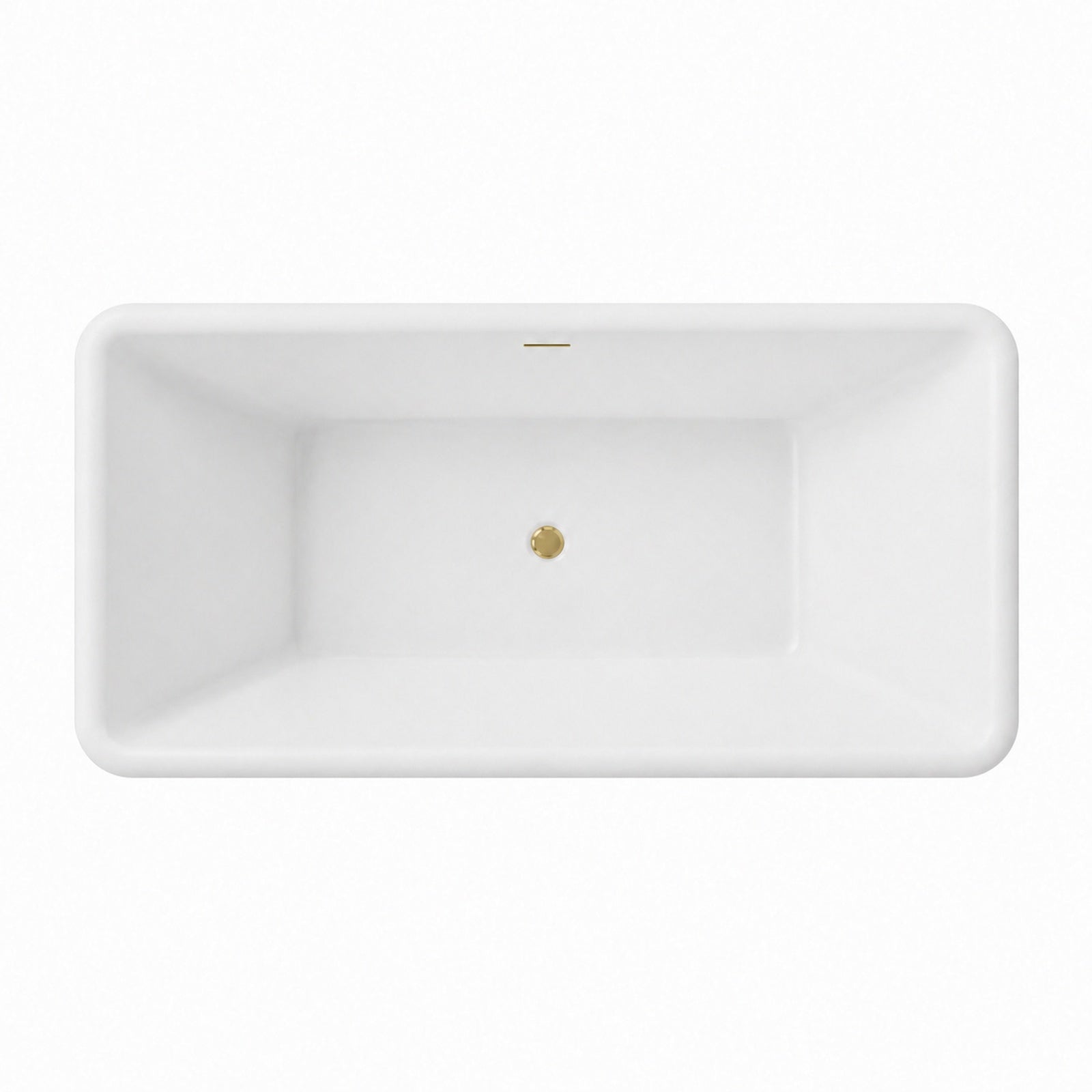 Kent 59 Inch Acrylic Double Ended Freestanding Tub - No Faucet Drillings | Alternative Image 04 | length:59 | drain finish:Polished Brass