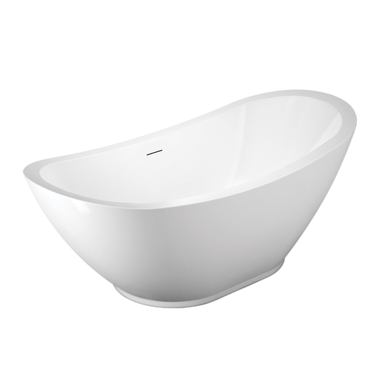 Placid II 69 Inch Acrylic Double Slipper Freestanding Tub - No Faucet Drillings | Alternative Image 03 | drain finish:Polished Nickel