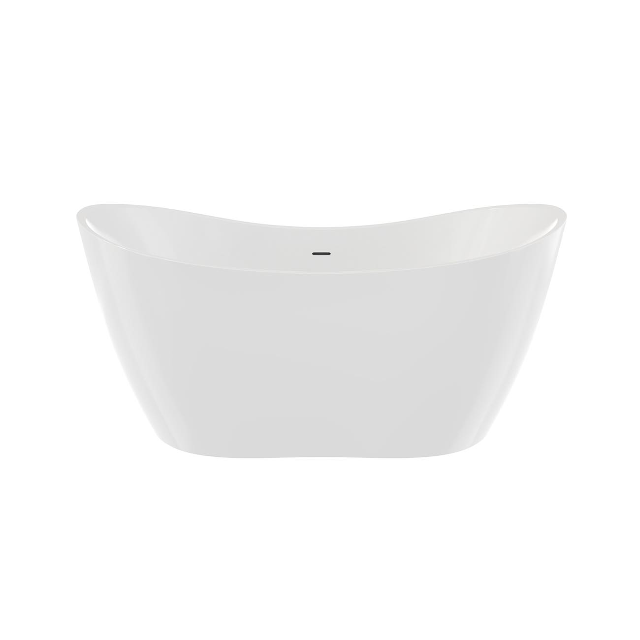 Millie 59 Inch Acrylic Double Slipper Freestanding Tub - Polished Nickel Drain | Alternative Image 02 | length:59 | drain finish:Polished Nickel