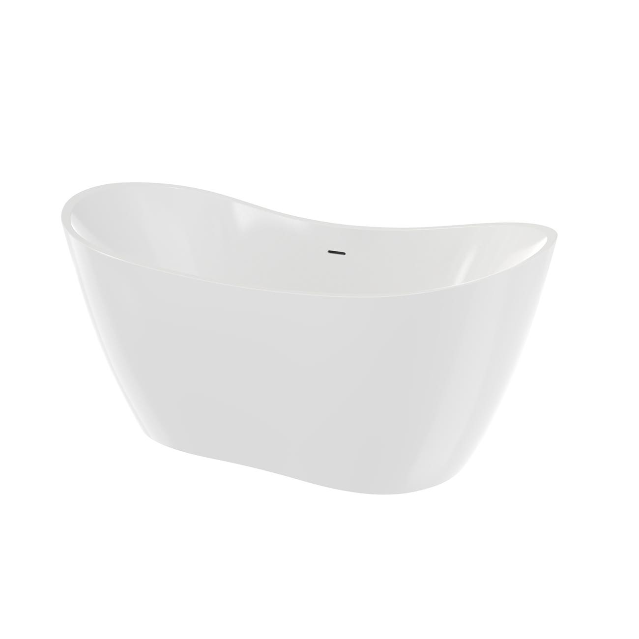 Millie 59 Inch Acrylic Double Slipper Freestanding Tub - Polished Nickel Drain | Alternative Image 03 | length:59 | drain finish:Polished Nickel