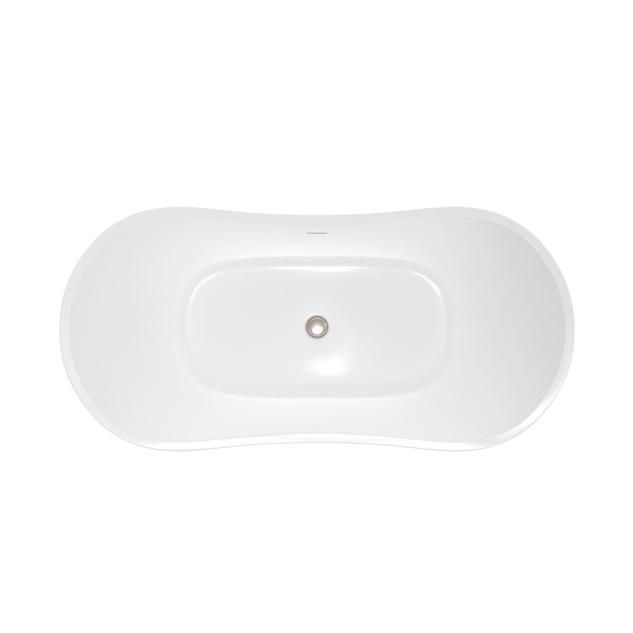 Millie 59 Inch Acrylic Double Slipper Freestanding Tub - Polished Nickel Drain | Alternative Image 04 | length:59 | drain finish:Polished Nickel