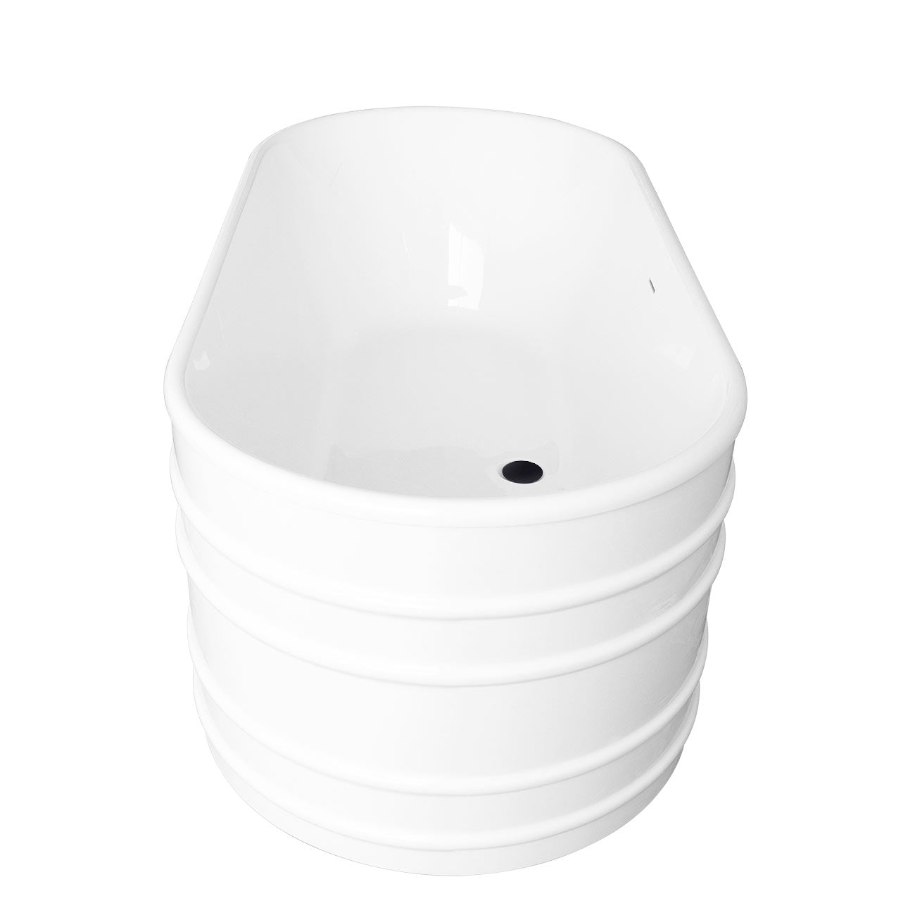Sora 66 Inch Acrylic Double Ended Freestanding Tub - No Faucet Drillings | Alternative Image 02 | drain finish:Matte Black
