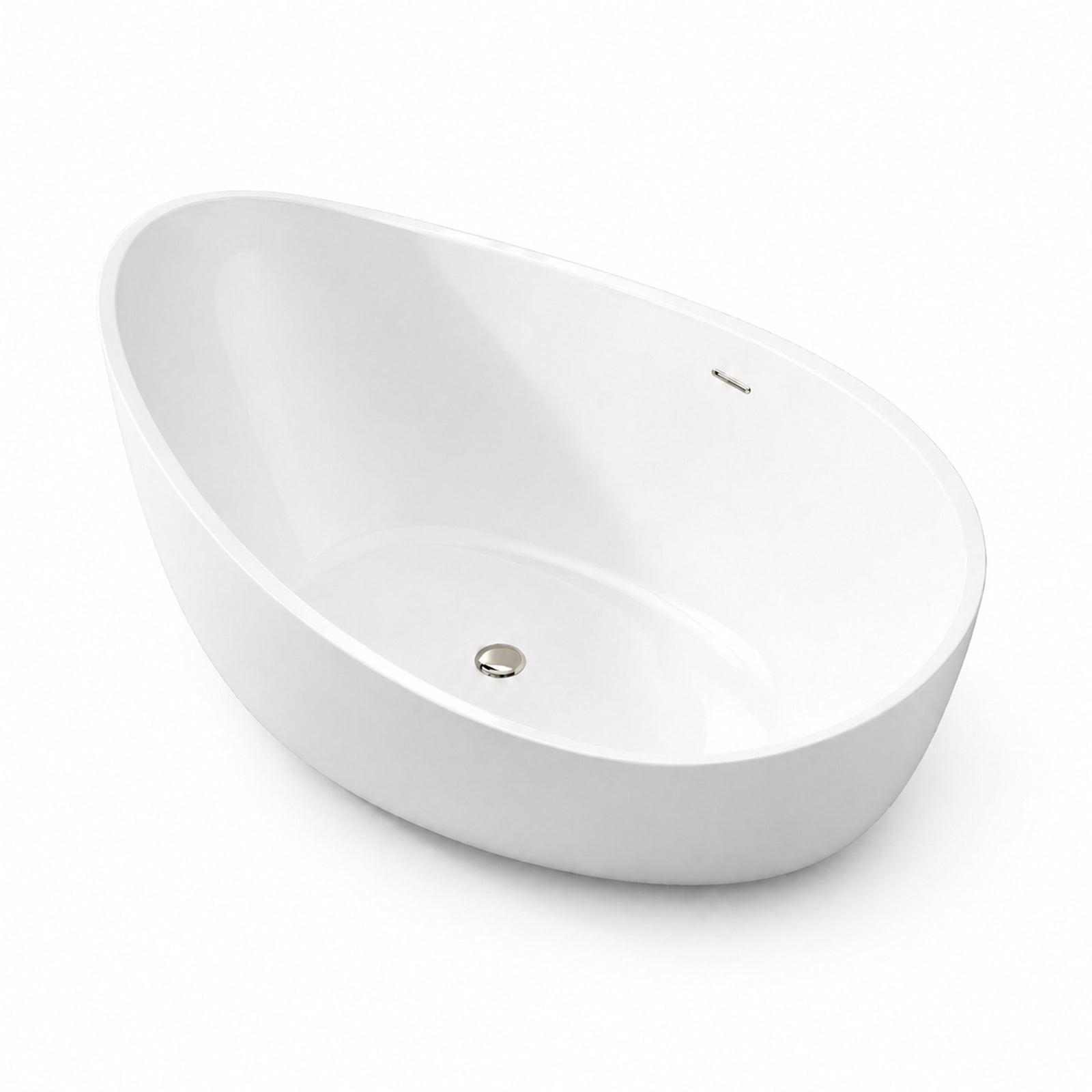 Zayden 71 Inch Acrylic Contemporary Freestanding Tub | Alternative Image 03 | drain finish:Polished Nickel