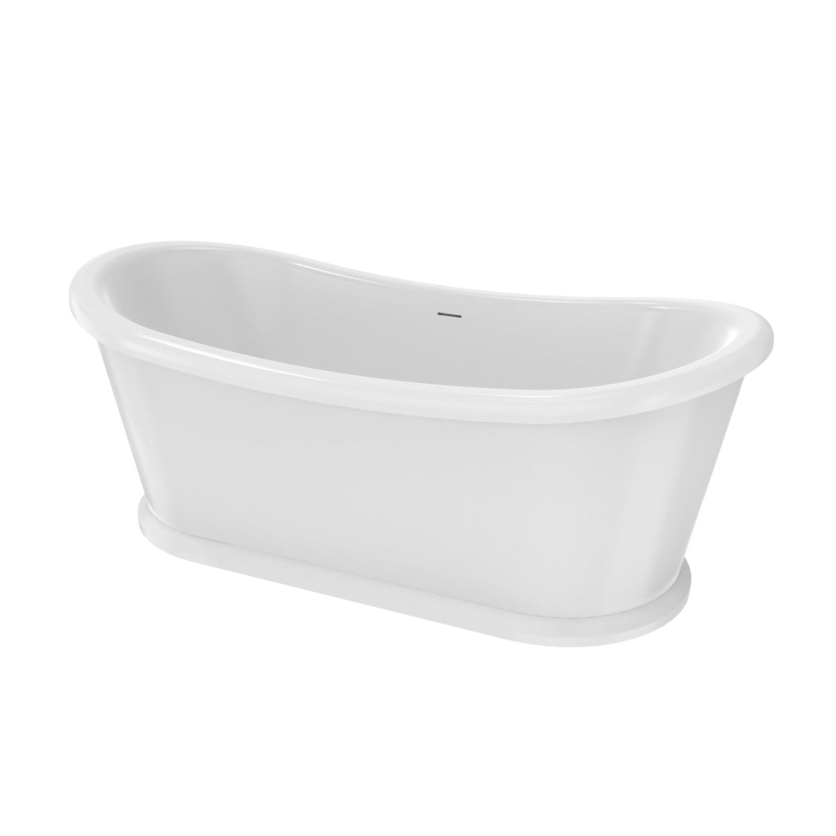 Deleanna II 69 Inch Acrylic Double Slipper Freestanding Tub | Alternative Image 03 | drain finish:Brushed Brass