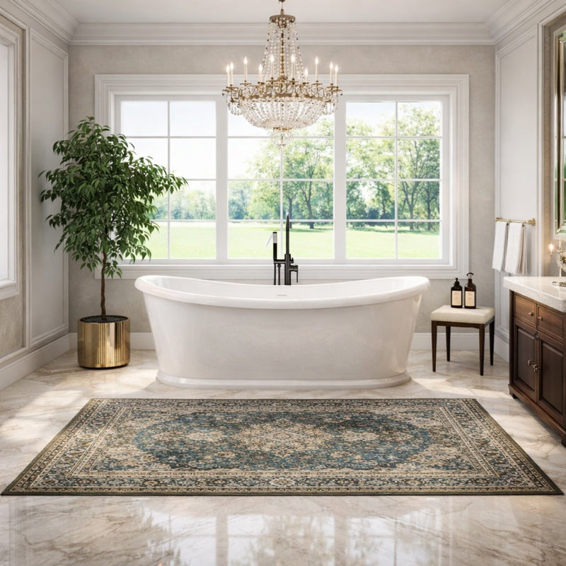 Deleanna II 59-inch Acrylic Double Slipper Freestanding Tub | Alternative Image 01 | length:59.0625 | drain finish:Brushed Nickel