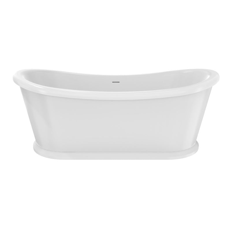 Deleanna II 59-inch Acrylic Double Slipper Freestanding Tub | Alternative Image 02 | length:59.0625 | drain finish:Brushed Brass