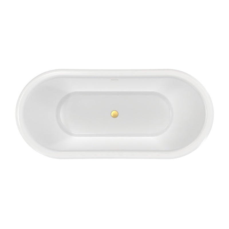 Deleanna II 59-inch Acrylic Double Slipper Freestanding Tub | Alternative Image 04 | length:59.0625 | drain finish:Brushed Brass