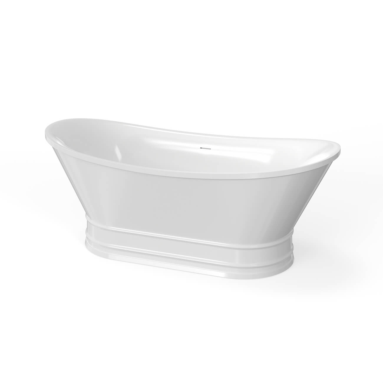 Lenix 69-In Acrylic Double Slipper Soaking Tub | Alternative Image 03 | drain finish:Oil Rubbed Bronze