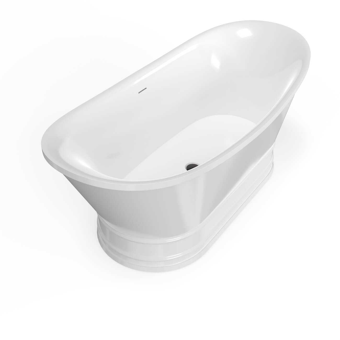 Lenix 69-In Acrylic Double Slipper Soaking Tub | Alternative Image 05 | drain finish:Oil Rubbed Bronze