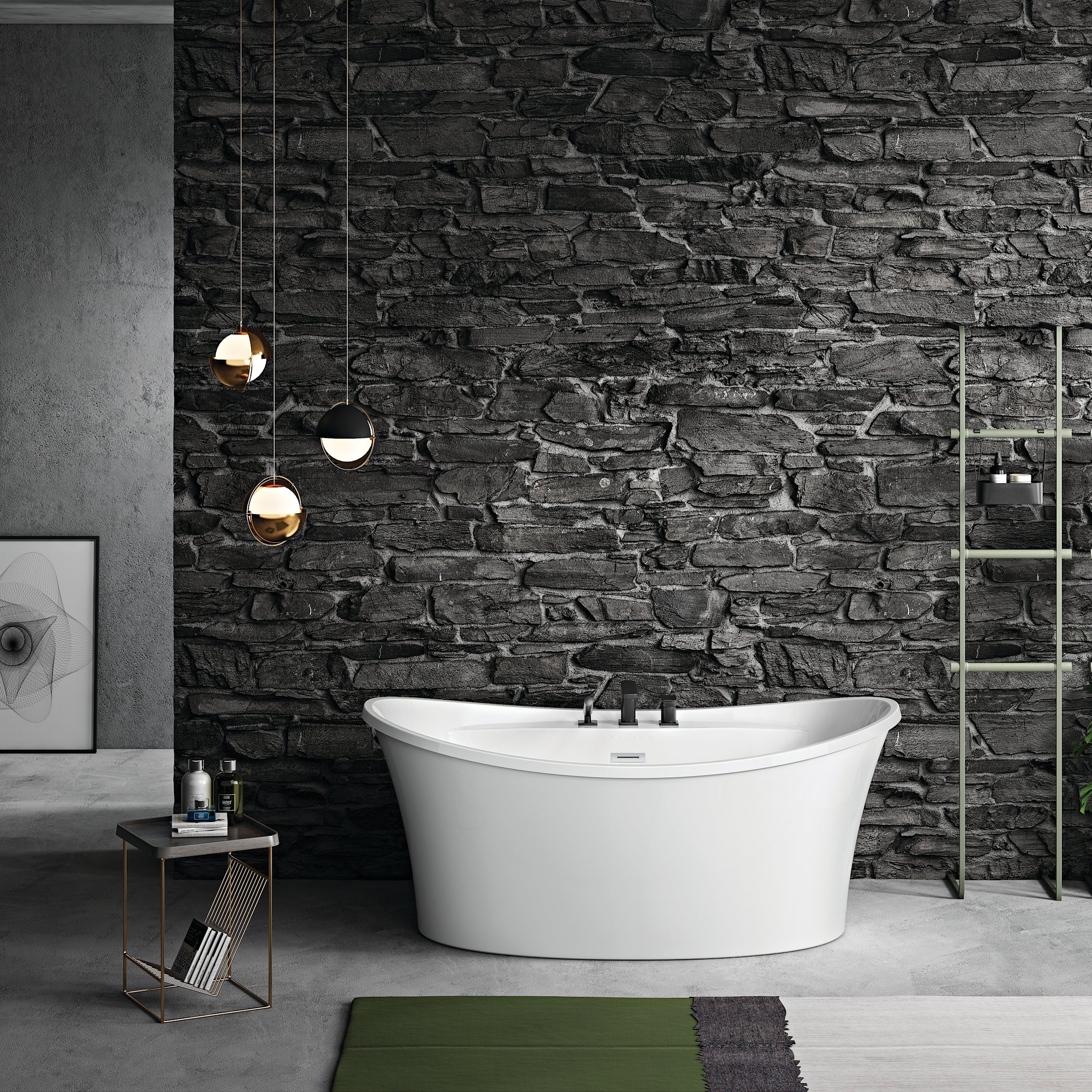 Conway-II 59-Inch Double Slipper Freestanding Tub | Alternative Image 01 | length:59 | drain finish:Chrome