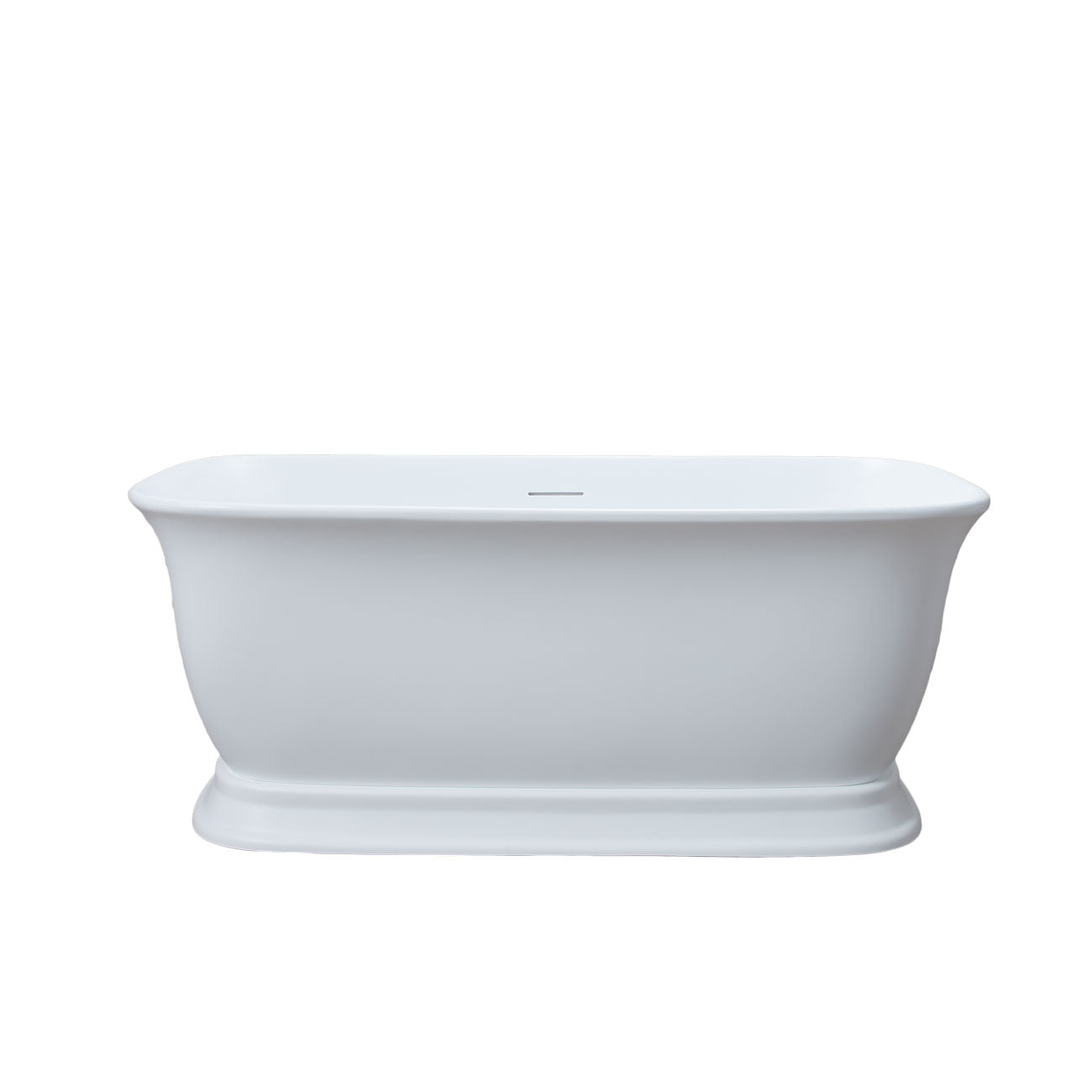 Emilia 59 Inch Matte White Acrylic Double Ended Freestanding Tub - Chrome Drain | Alternative Image 01 | length:59 | drain finish:Chrome