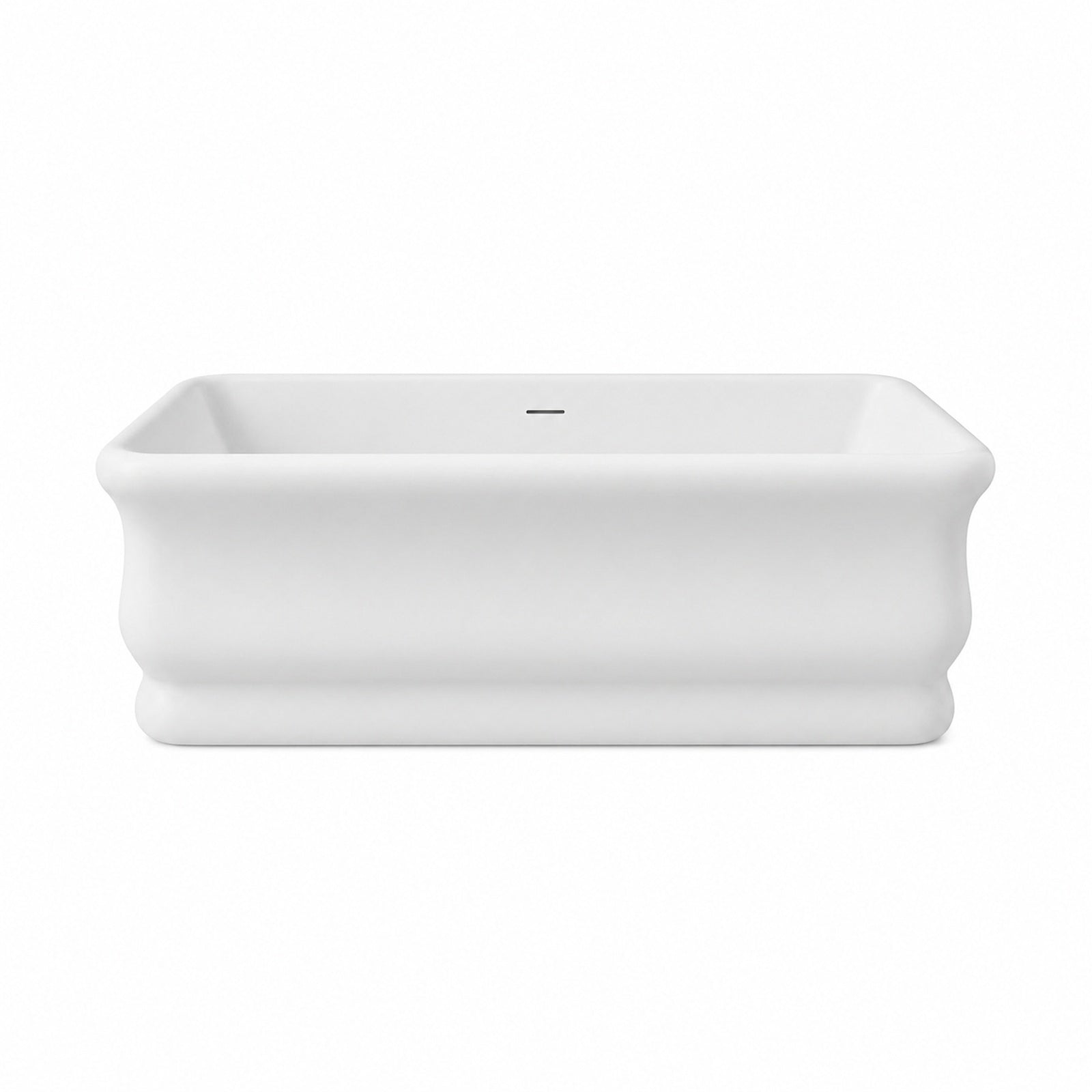 Kent 67 Inch Acrylic Double Ended Freestanding Tub - No Faucet Drillings - Matte White | Alternative Image 01 | drain finish:Polished Brass