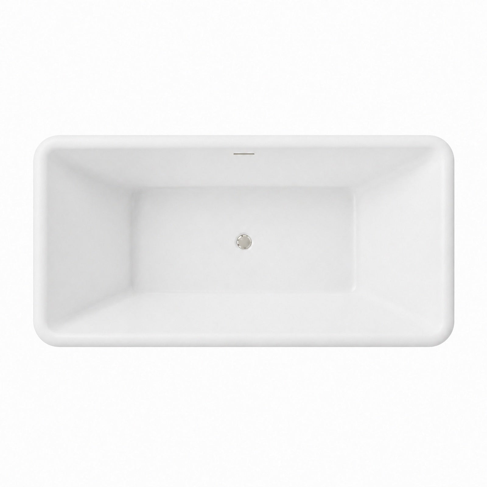 Kent 67 Inch Acrylic Double Ended Freestanding Tub - No Faucet Drillings - Matte White | Alternative Image 03 | drain finish:Polished Nickel
