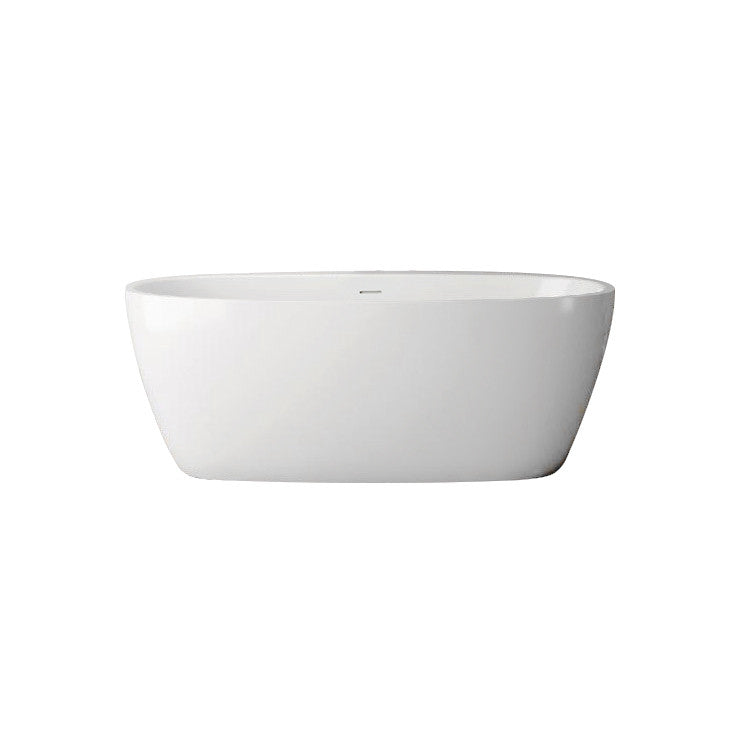 Medway 59 Inch Acrylic Double Ended Freestanding Tub - No Faucet Drillings - Oil Rubbed Bronze Drain | Alternative Image 02 | length:59 | drain finish:Oil Rubbed Bronze