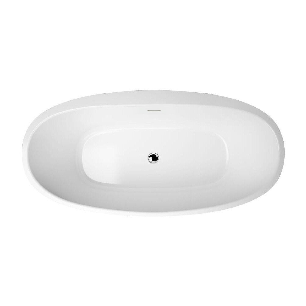 Medway 59 Inch Acrylic Double Ended Freestanding Tub - No Faucet Drillings - Oil Rubbed Bronze Drain | Alternative Image 04 | length:59 | drain finish:Oil Rubbed Bronze