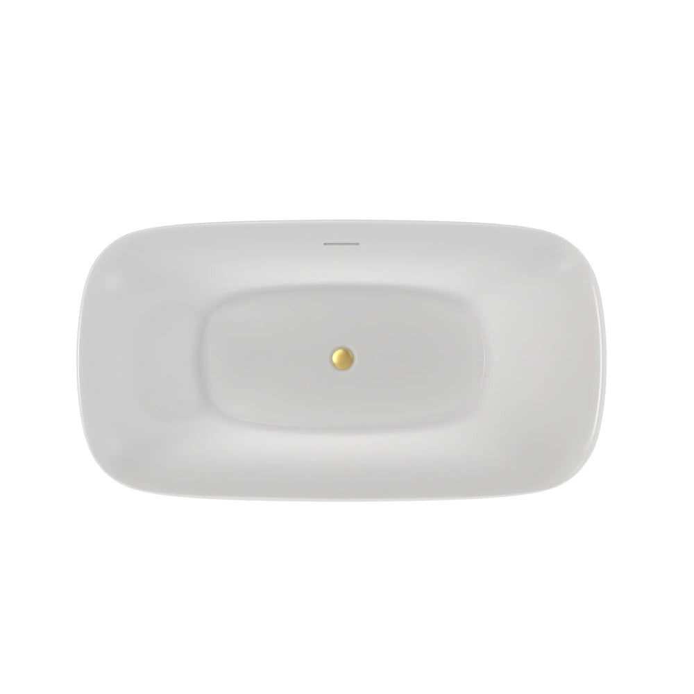 71 Inch Acrylic Double Ended Freestanding Tub | Alternative Image 04 | length:71 | drain finish:Brushed Brass