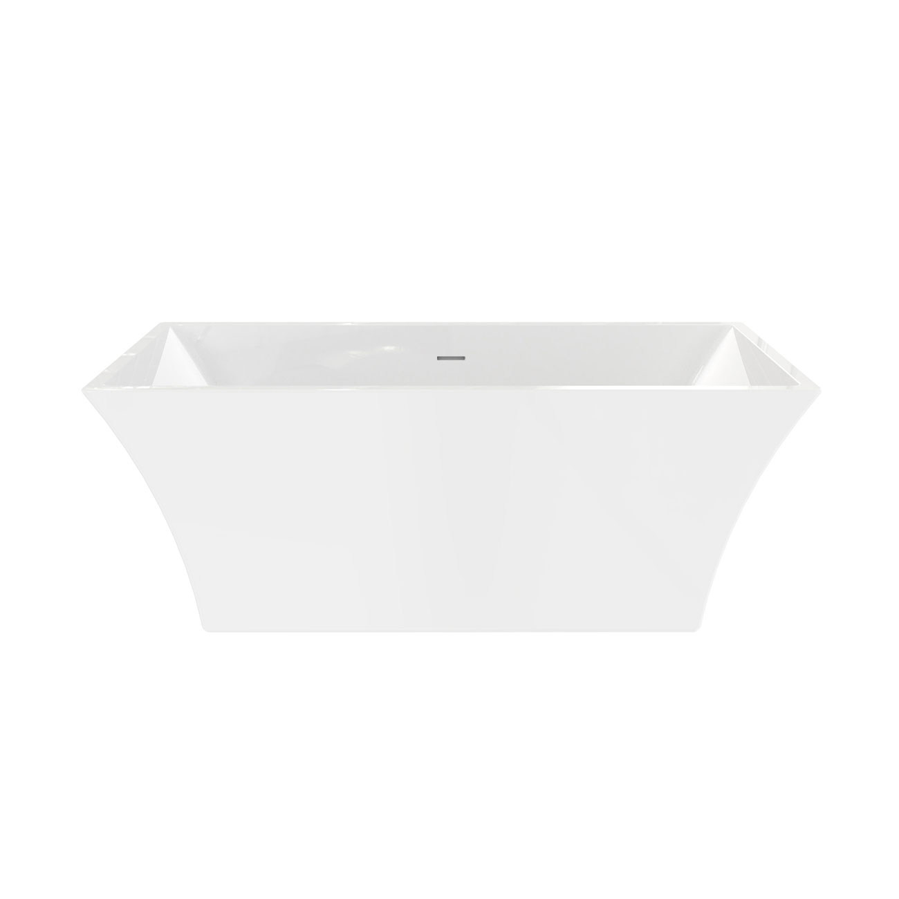 KANO II 66 Inch Acrylic Contemporary Double Ended Tub - No Faucet Drilling | Alternative Image 02 | length:66 | finish:White | drain finish:White