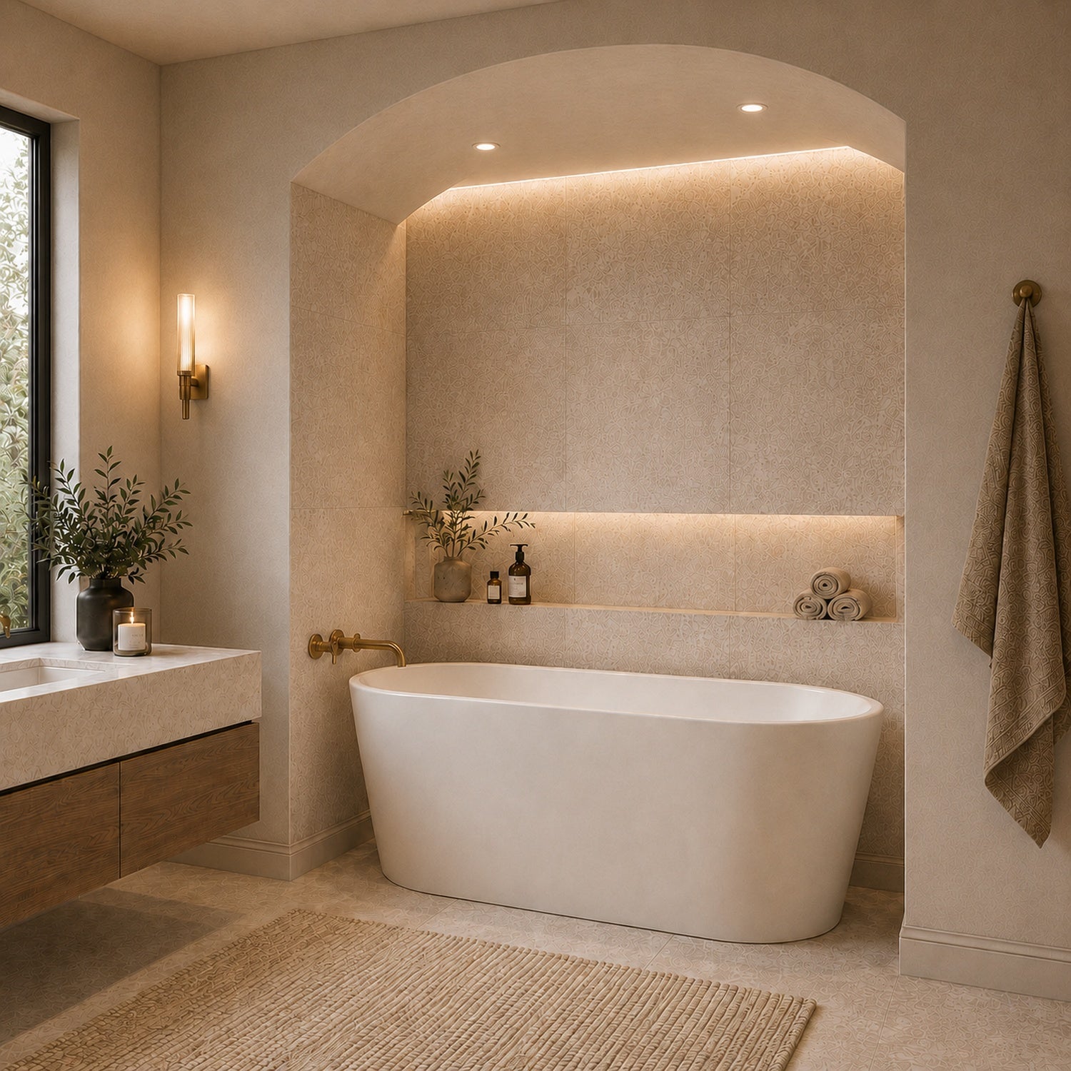 Jasper II 67-Inch Acrylic Contemporary Freestanding Tub | Alternative Image 01 | length:67 | drain finish:Polished Brass