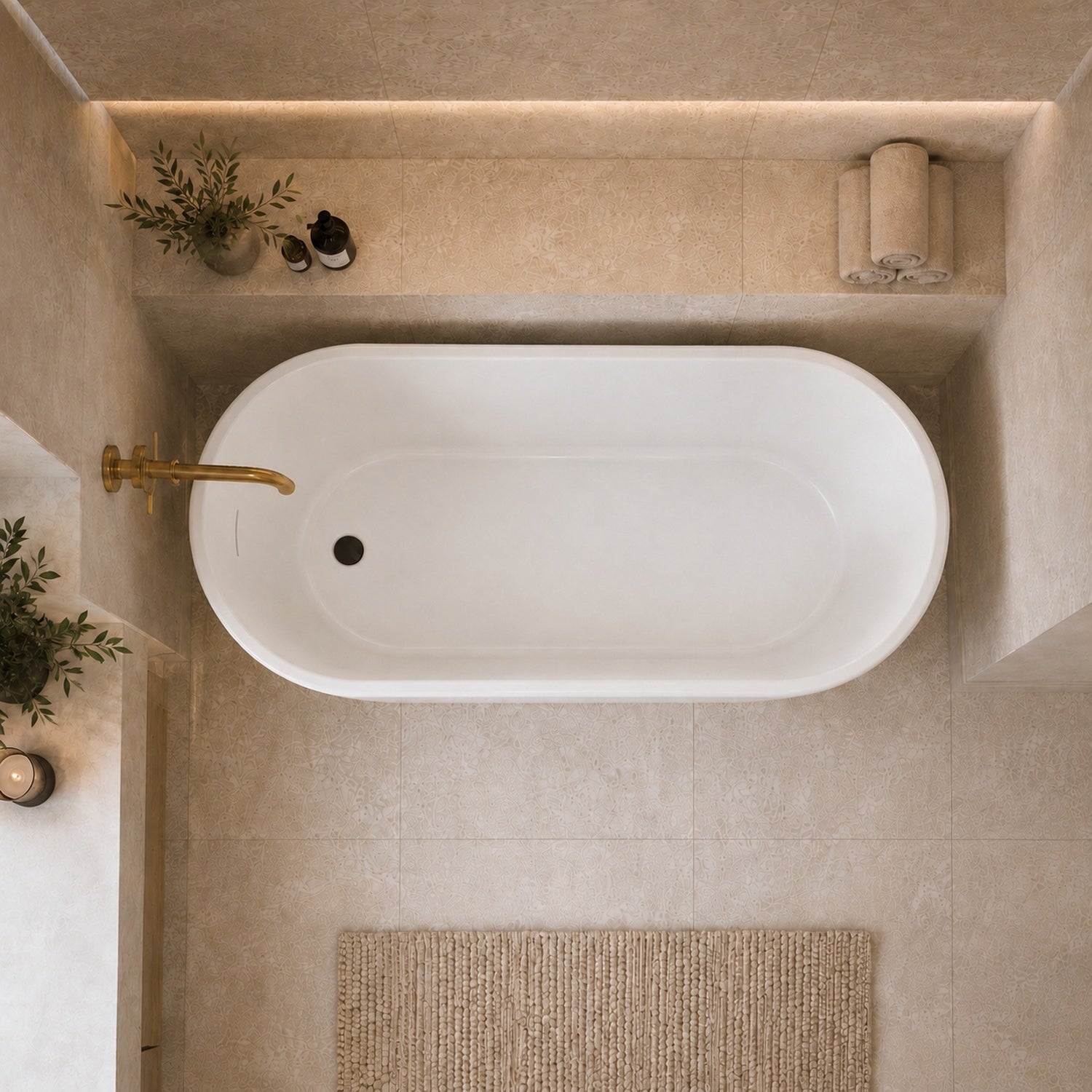 Jasper II 67-Inch Acrylic Contemporary Freestanding Tub | Alternative Image 03 | length:67 | drain finish:Matte Black