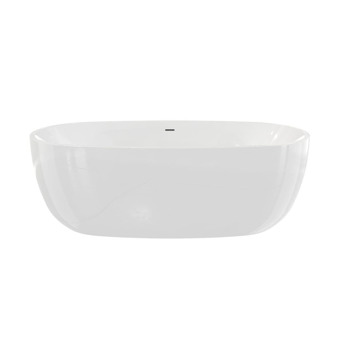 59-Inch Acrylic Contemporary Double Ended Tub - No Faucet Drilling | Alternative Image 01 | length:59 | drain finish:White