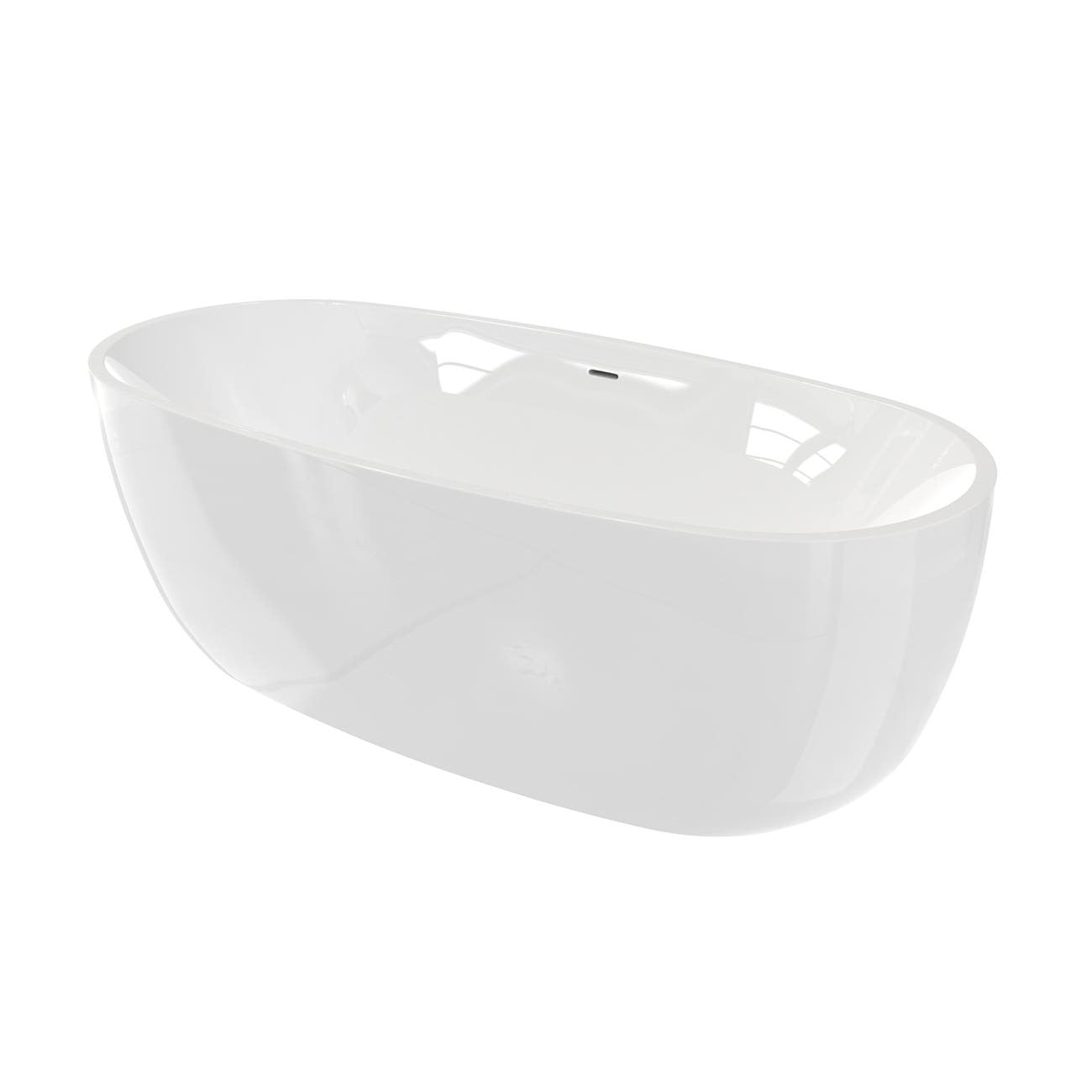 Naras 59-Inch Acrylic Contemporary Double Ended Tub - No Faucet Drilling | Alternative Image 02 | length:59 | drain finish:Matte Black