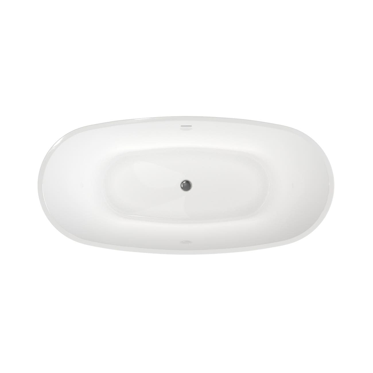 Naras 59-Inch Acrylic Contemporary Double Ended Tub - No Faucet Drilling | Alternative Image 03 | length:59 | drain finish:Matte Black