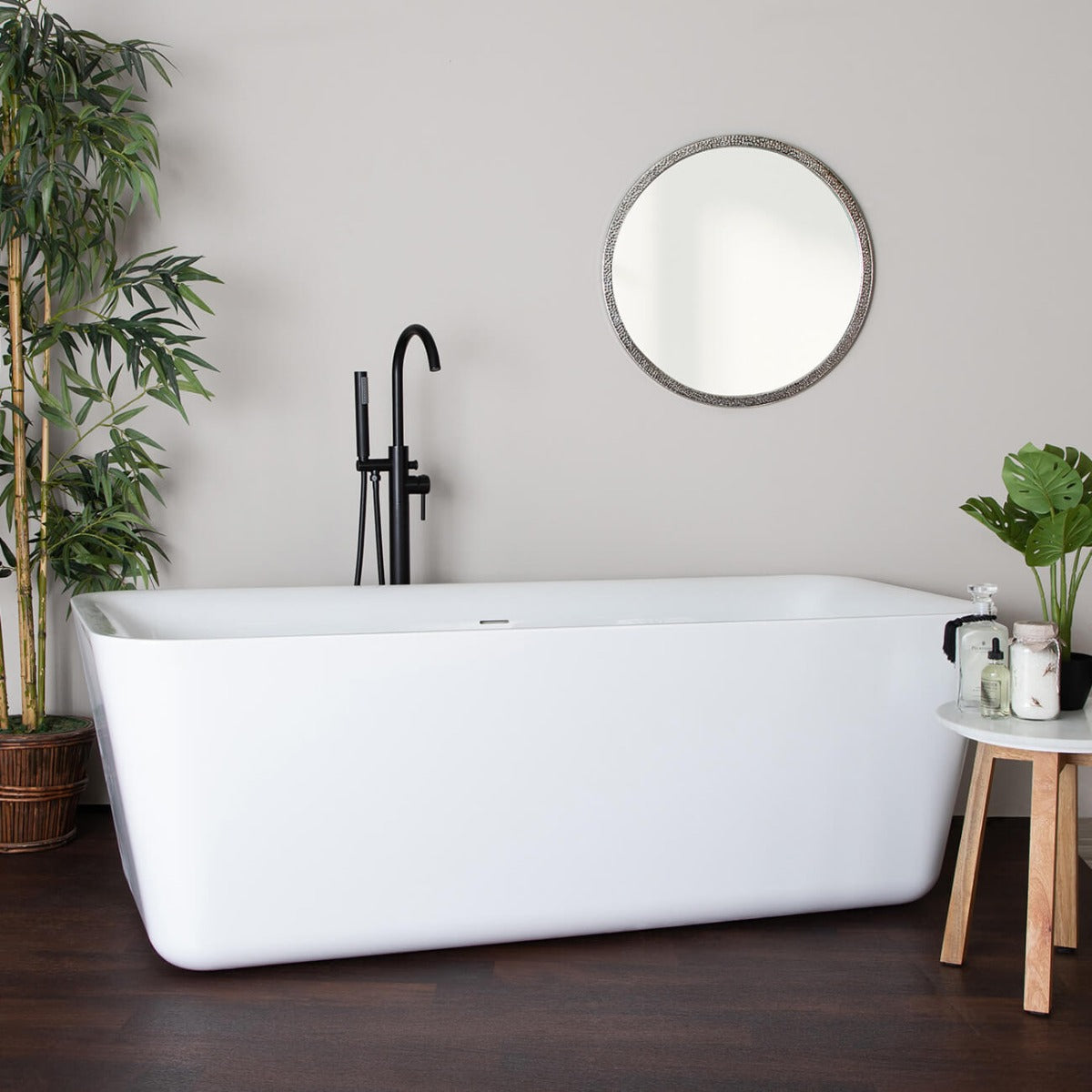 Reagan 69 Inch Acrylic Contemporary  Freestanding Tub | Alternative Image 01 | drain finish:Brushed Nickel