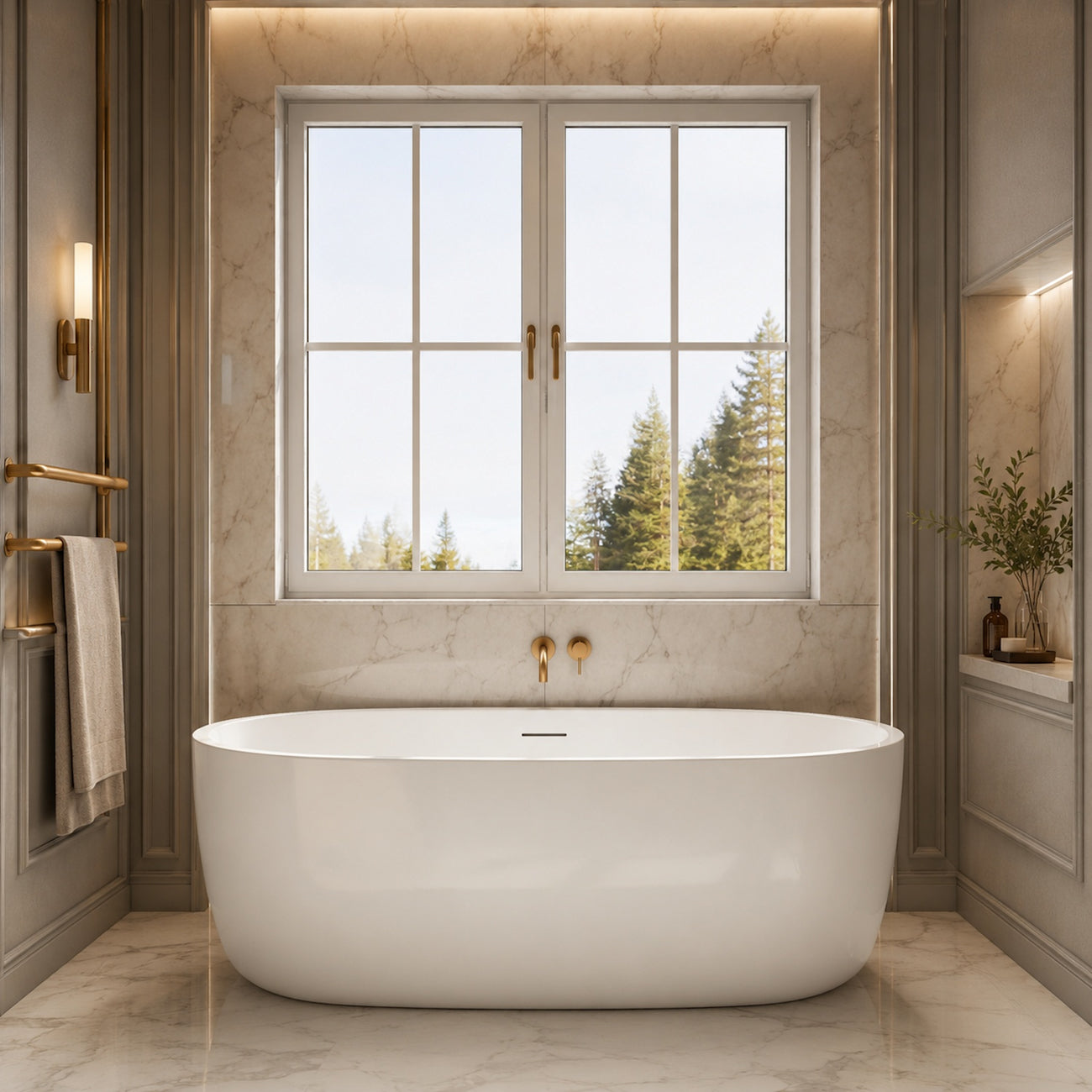 Elara 60-Inch Acrylic Contemporary Freestanding Tub | Alternative Image 01 | length:60 | drain finish:Chrome