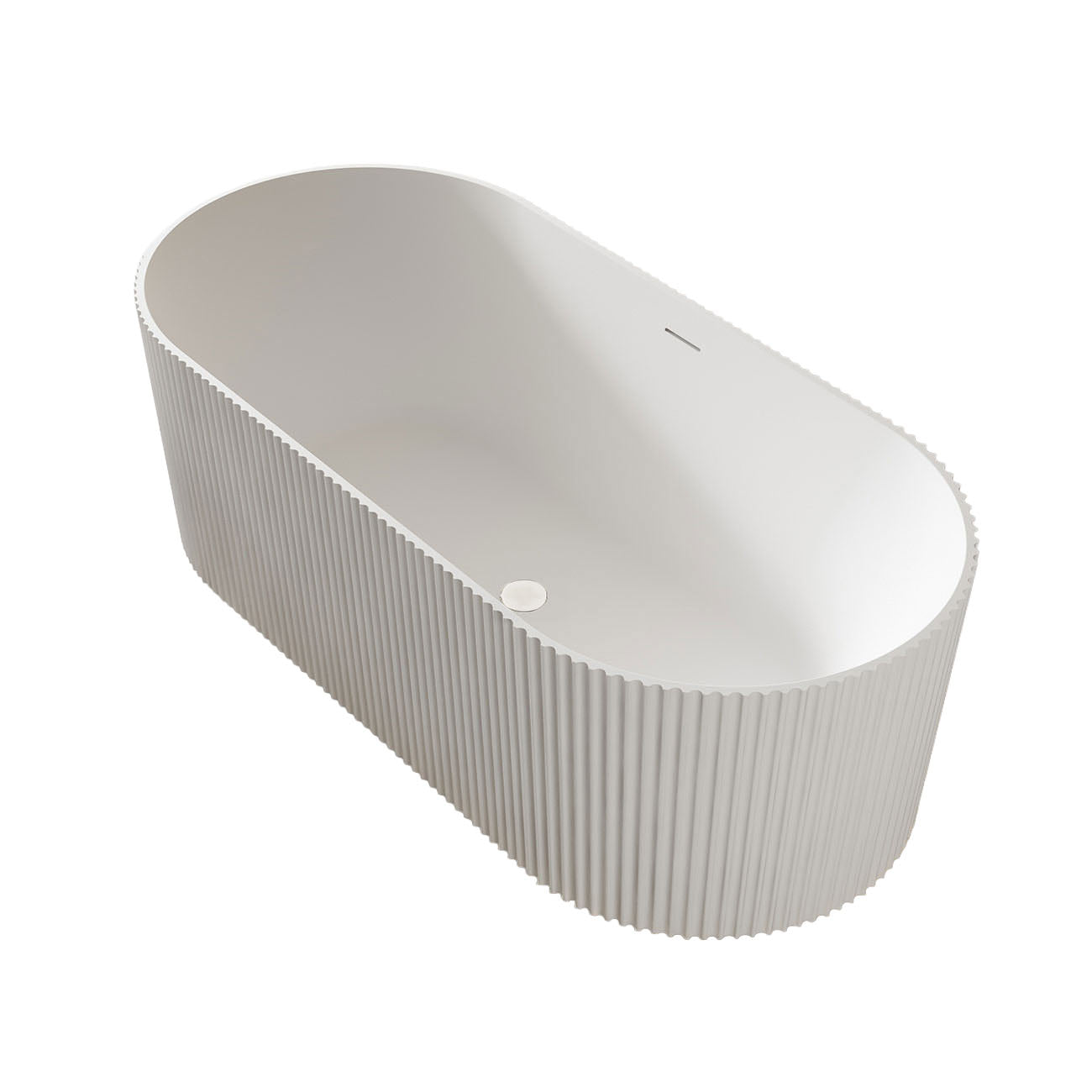 Oliver 71 Inch Acrylic Fluted Freestanding Tub - Polished Nickel | Alternative Image 03 | length:71 | drain finish:Polished Nickel