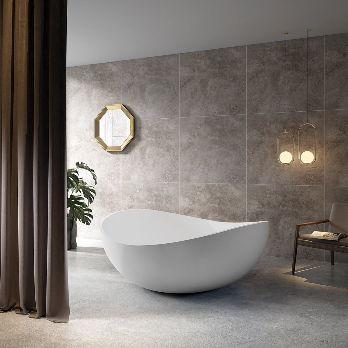 Zora 59 Inch Acrylic Japanese Soaking Tub | Alternative Image 02 | drain finish:White